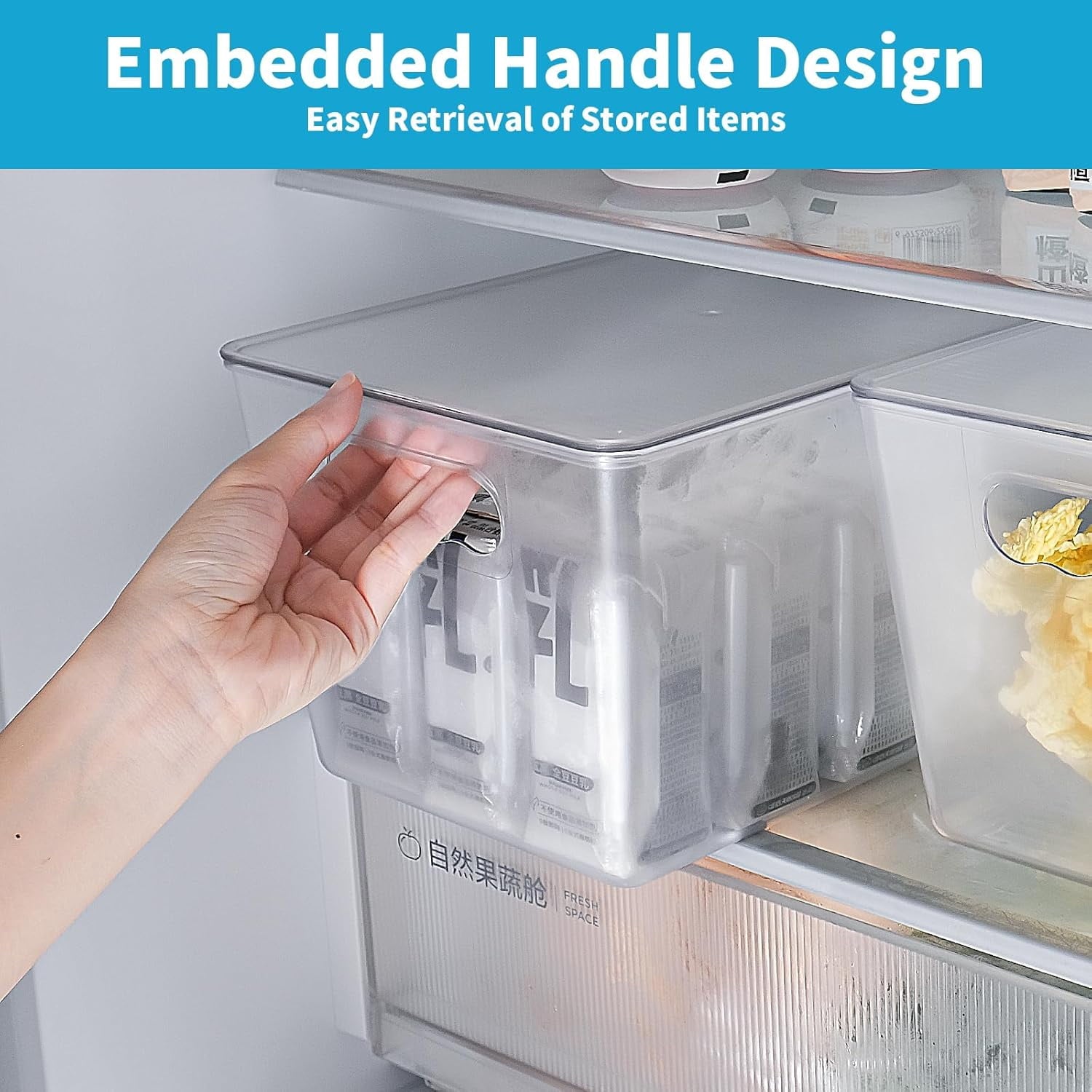 6 Pack Clear Stackable Storage Bins with Lids - Image 5