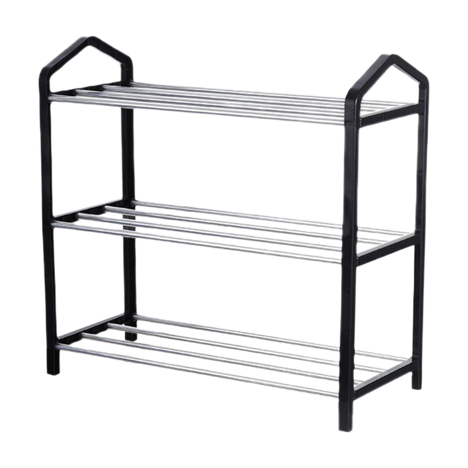 CXALSSY 3-Tier Plastic Shoe Rack - Black, 16.53×7.48×16.92in, Small Shoe Rack Organizer for Entryway Closet and Front Door Entrance - Image 2