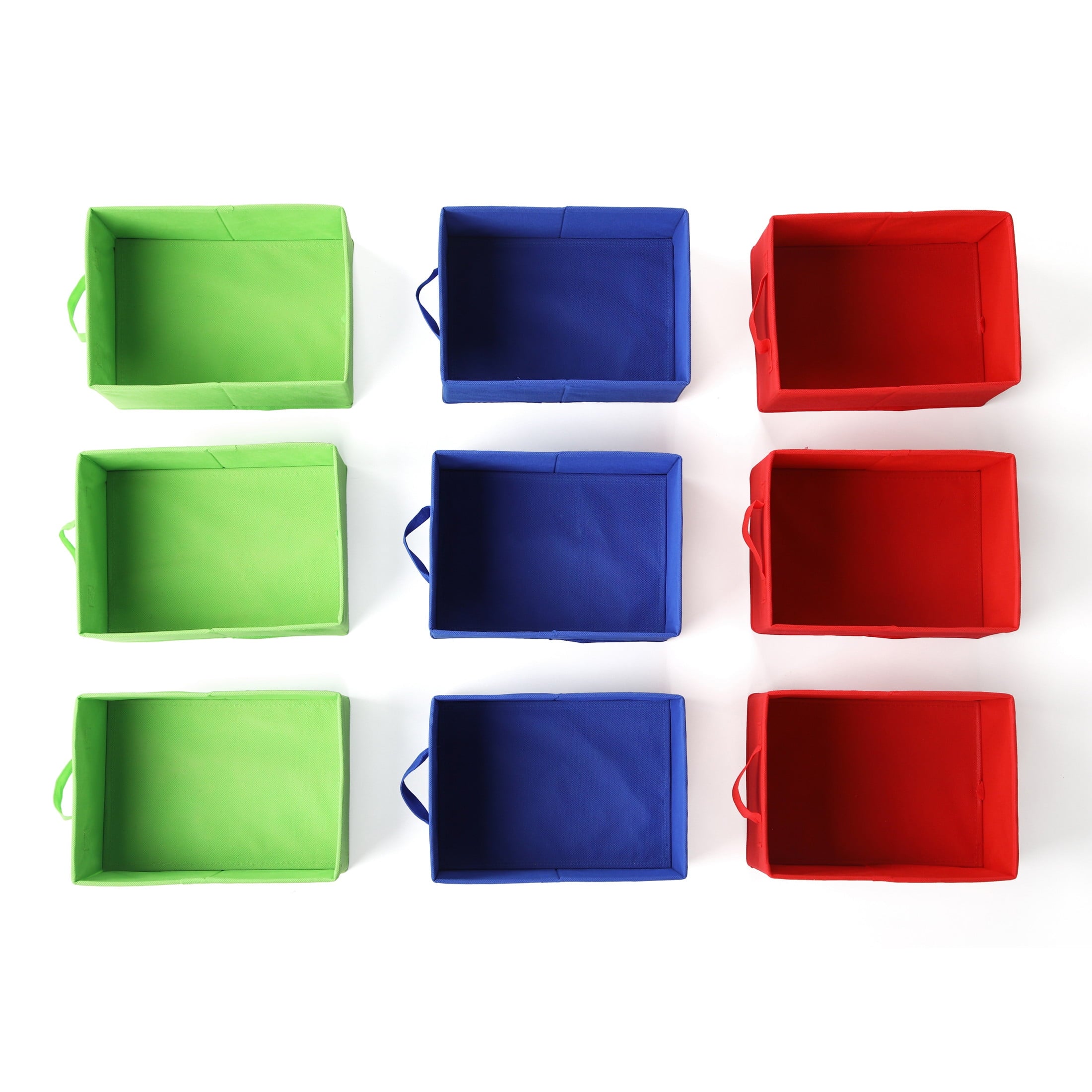 Kids Toy Organizer with 9 Fabric Storage Bins, Natural/Primary - Image 4