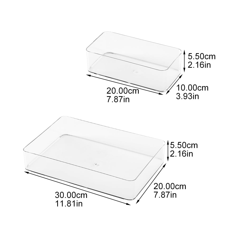 2-Pack Multi-Function Transparent Drawer Organizers for Kitchen, Office, Closet Storage and Home Organization - Image 2