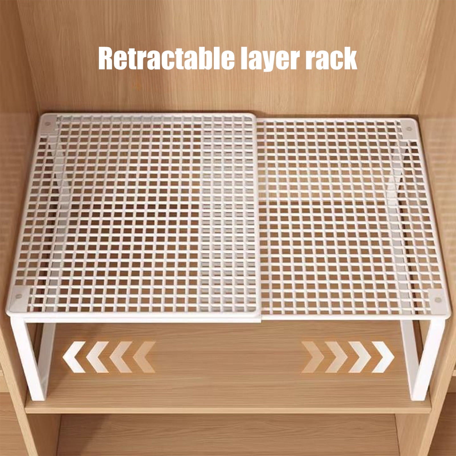 Expandable Cabinet Storage Shelf, Stackable Space Saving Organizer Rack for Wardrobe Shoe Cabinet Divider, Multi Use for Bathroom Pantry Des - Image 4