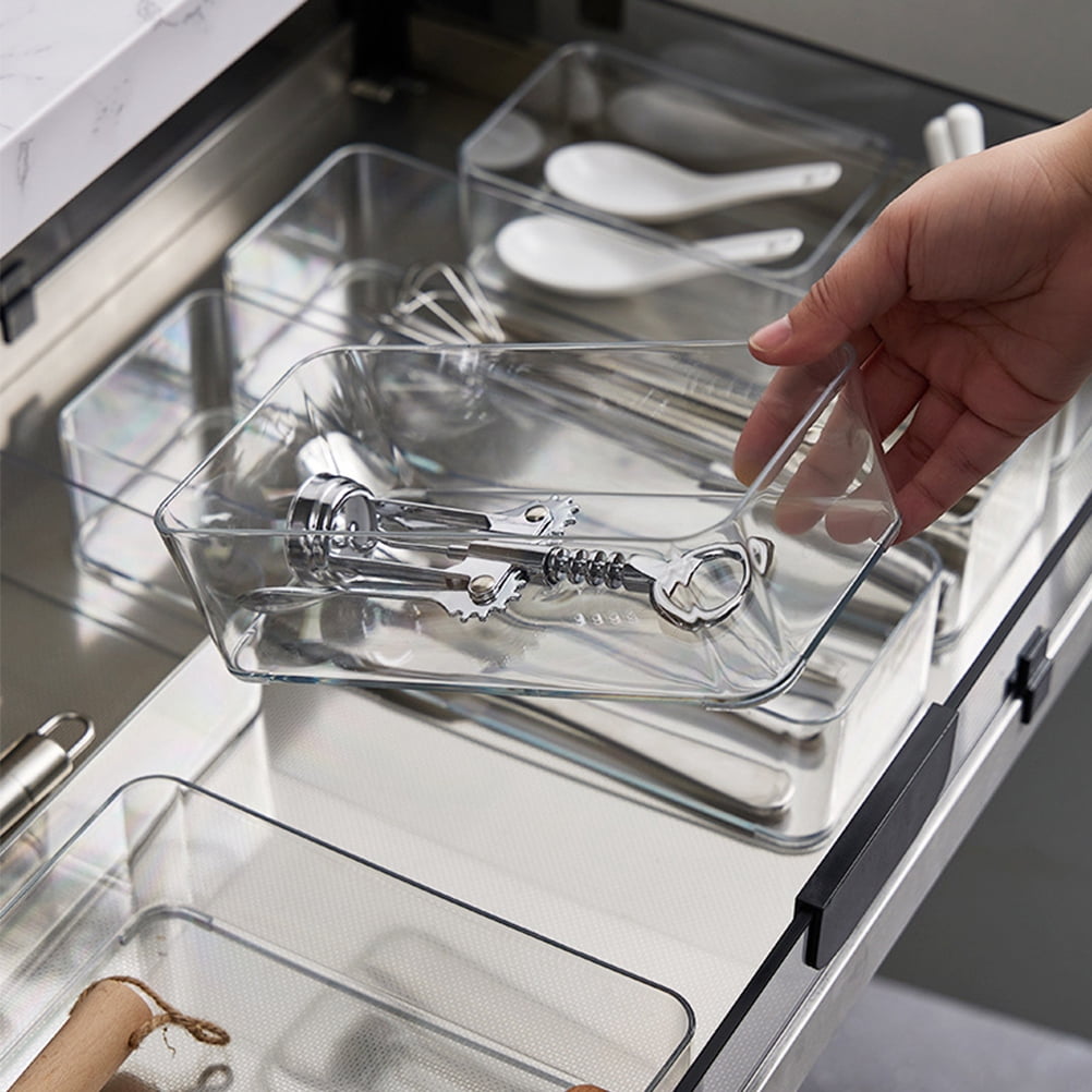 2Set Drawer Organizers Transparent PP for Household Items Kitchen and Bathroom - Image 2