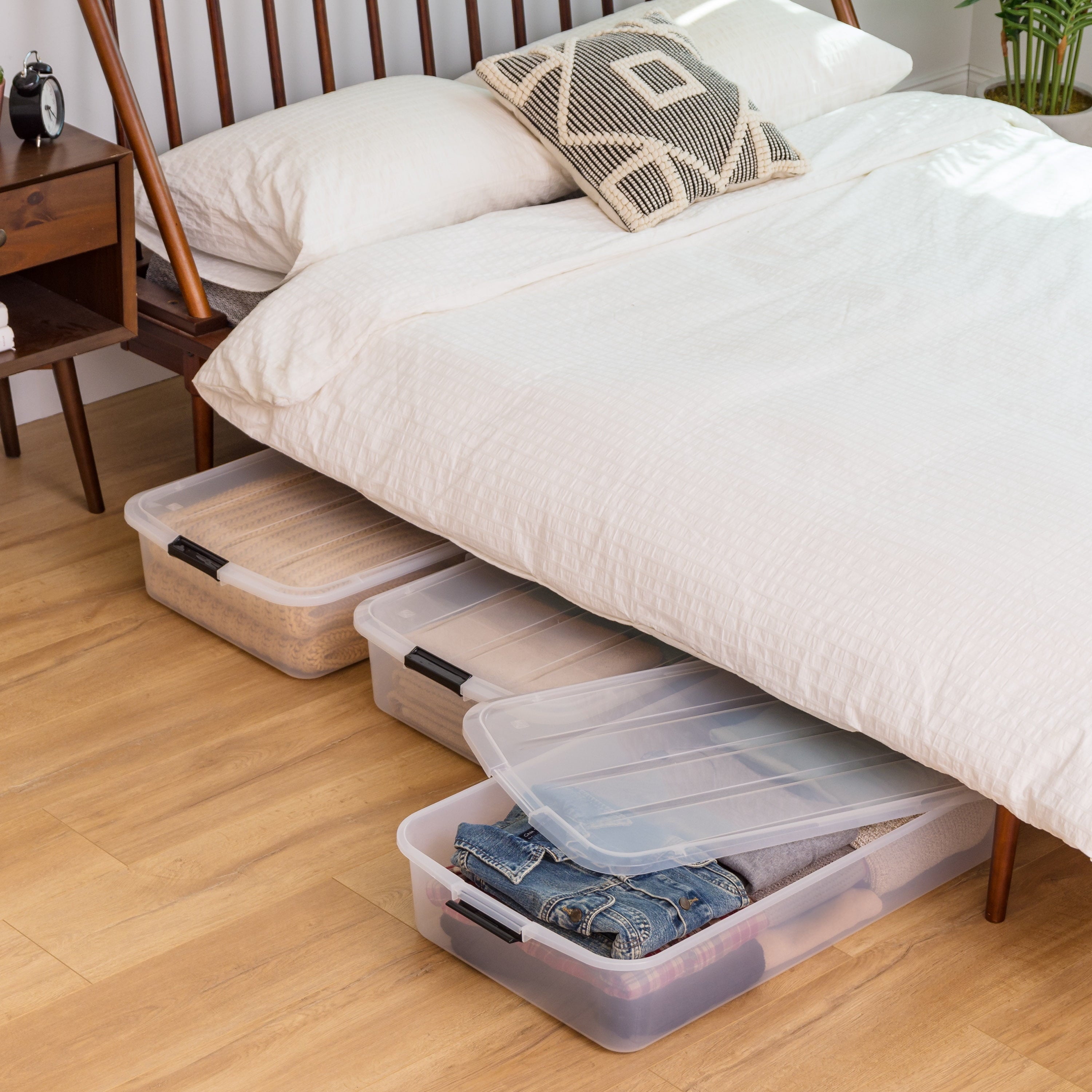 IRIS 50 Qt. Plastic Storage Bins with Lids, Stackable Storage Containers, Totes, 3 Pack - Image 5