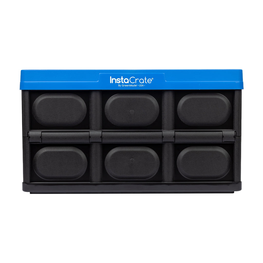 Greenmade Instacrate 12-Gallon Collapsible Plastic Storage Bin with Handles, Black and Blue - Image 5