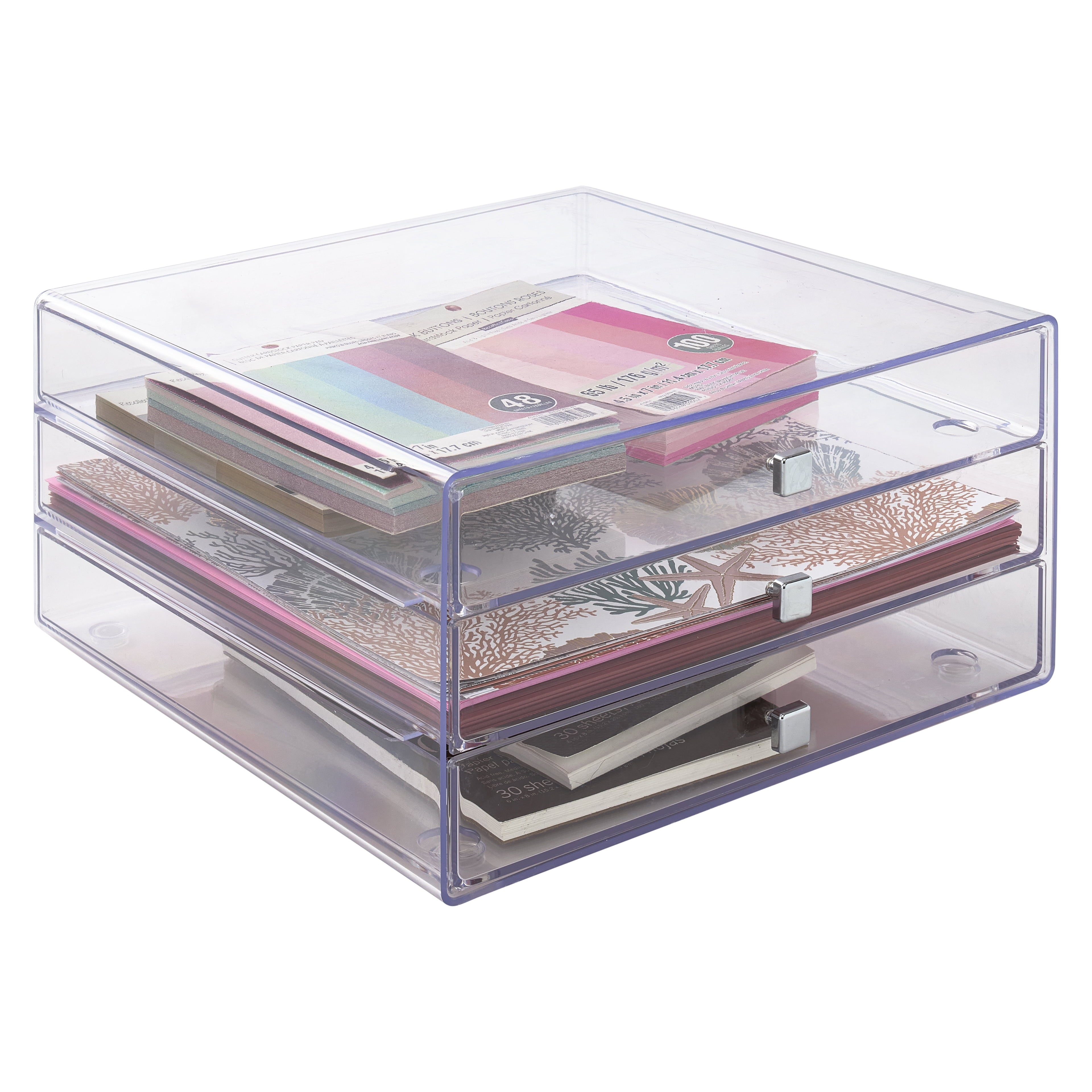 3-Drawer Cabinet Organizer, Clear - Image 3