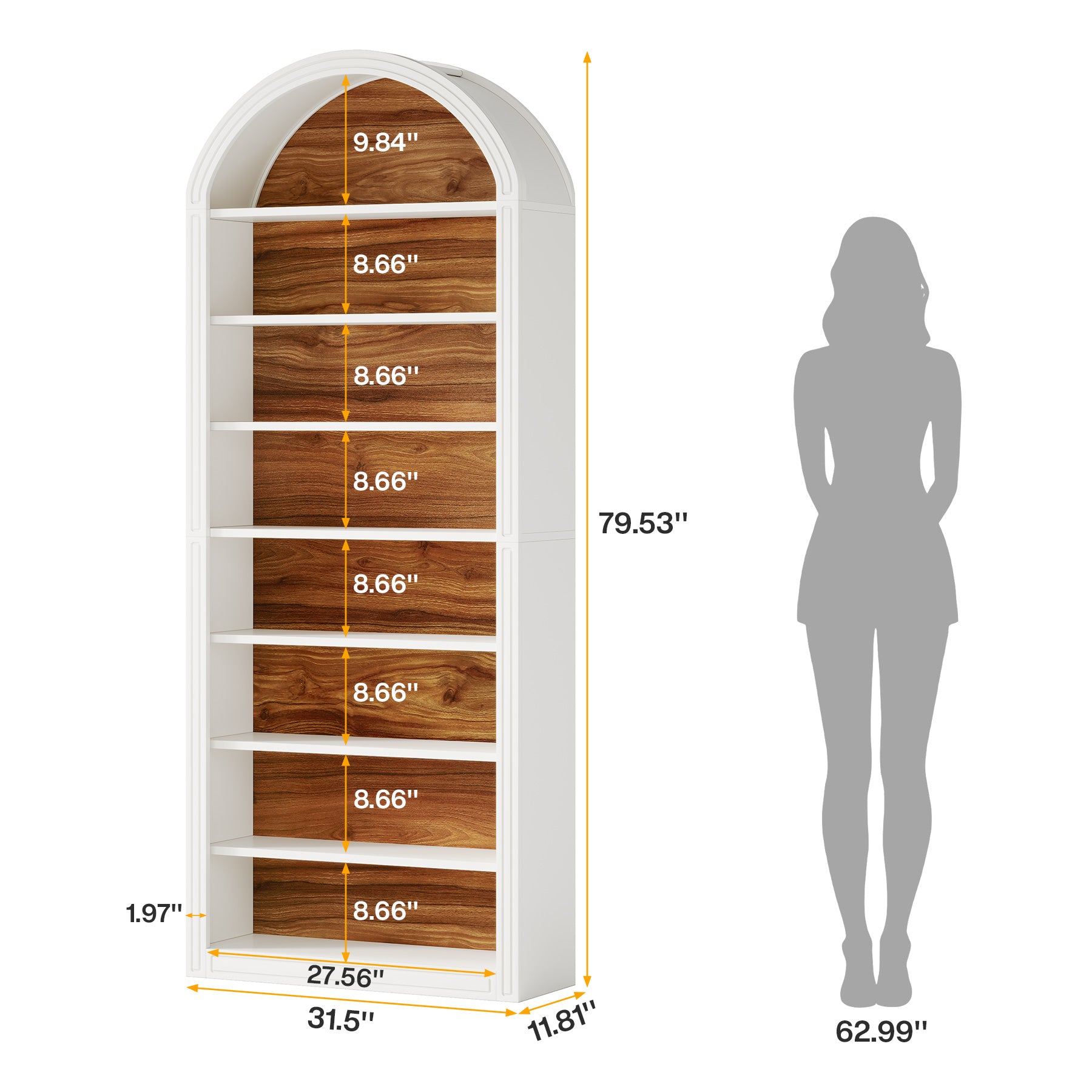 Tribesigns Shoe Storage Cabinet, 8-Tier Tall White Shoe Organizer Cabinet, Large Wooden Freestanding Shoe Rack for Closet Entryway - Image 4