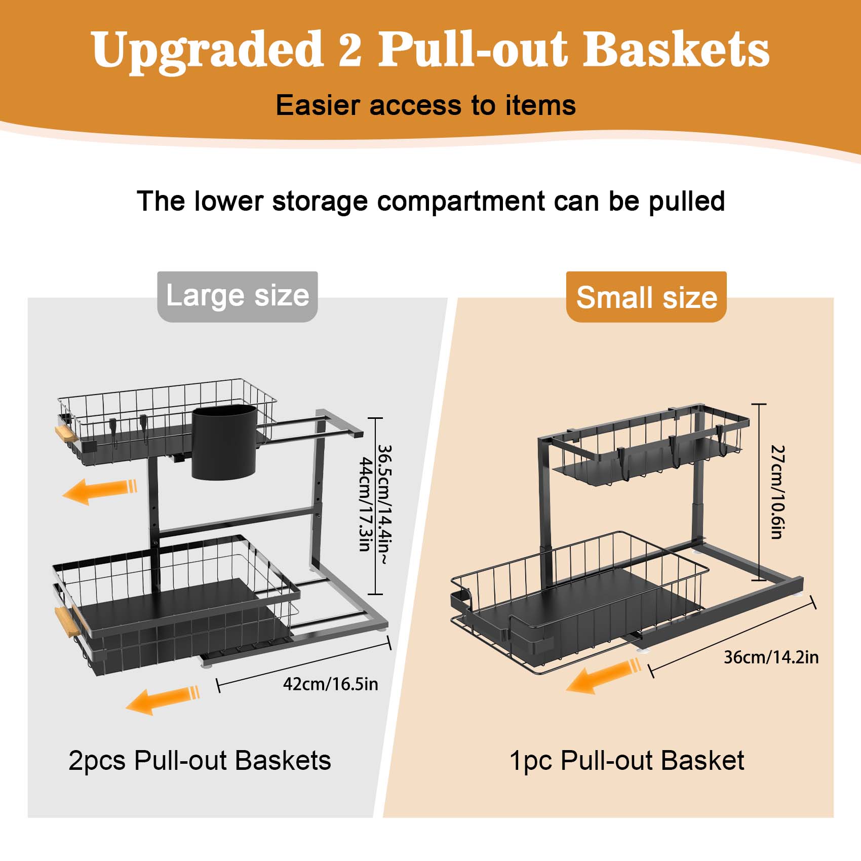 Under Sink Organizer and Storage, Pull Out Bathroom Cabinet Organizer, Multi-Purpose Storage Shelf for Kitchen Cabinet - Image 2