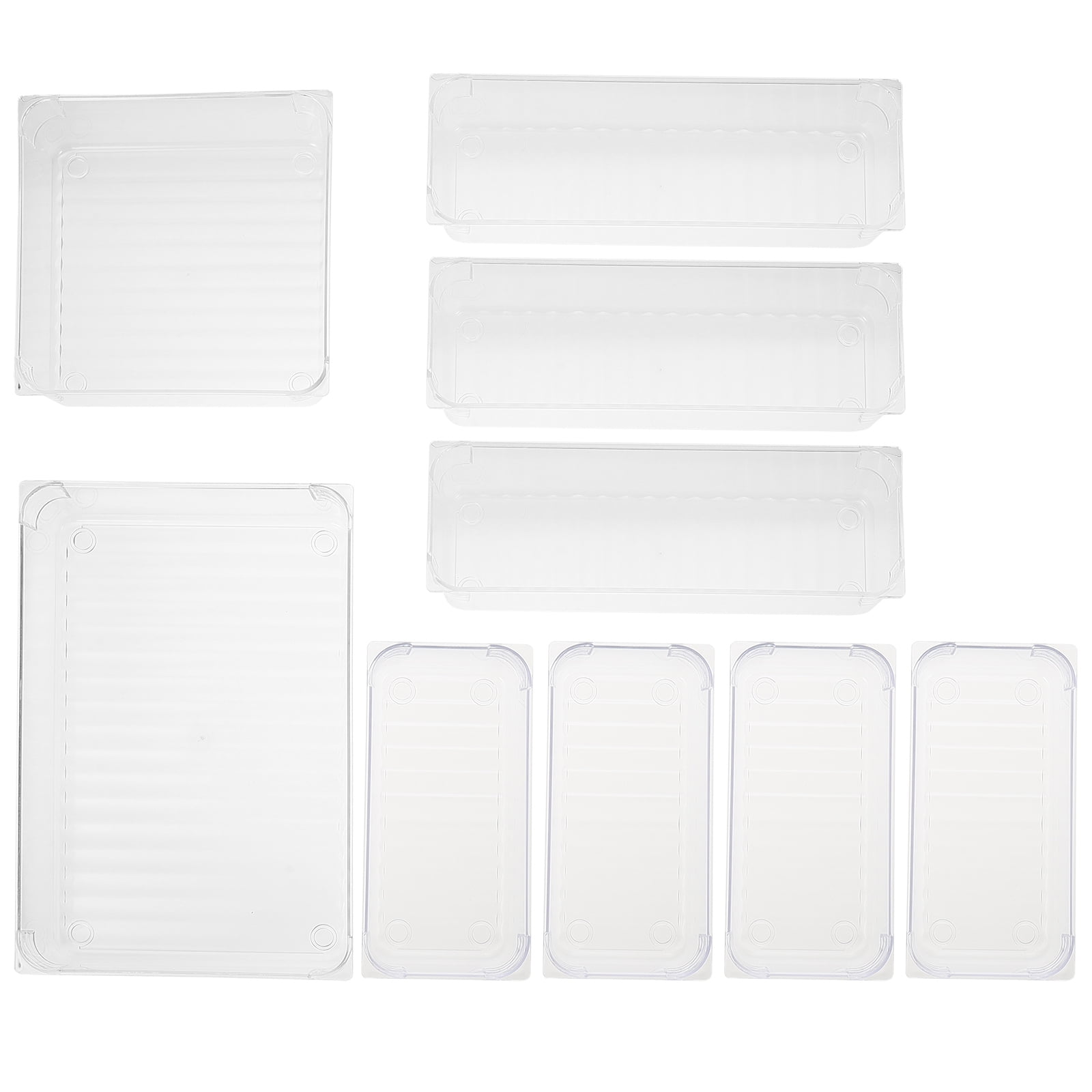 Transparent Plastic Drawer Organizer with Assorted Size Trays for Storage Use and Space Saving 1 Set