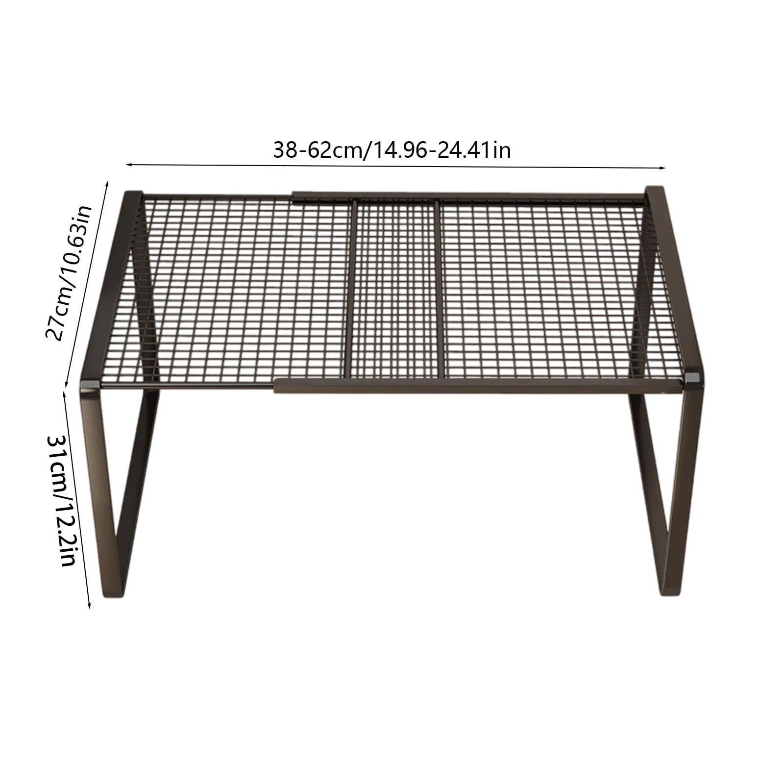 Expandable Storage Shelf, 12.2-24.4in Stackable Organizer Rack, Space Saving Divider, Cabinet Shelf for Kitchen Pantr... - Image 3