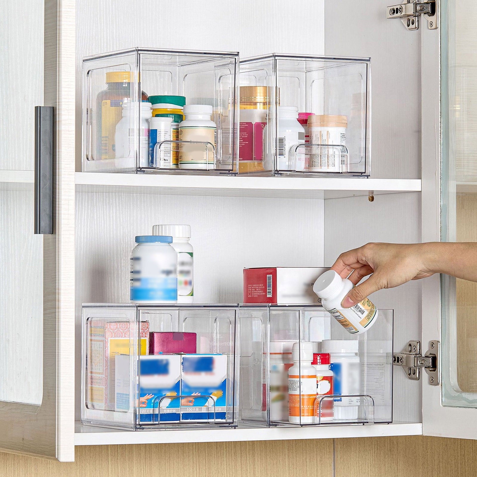 Clear Stackable Storage Drawers Acrylic Drawer Container With Handle Multifunction Items Organizer For Makeup Under S... - Image 4