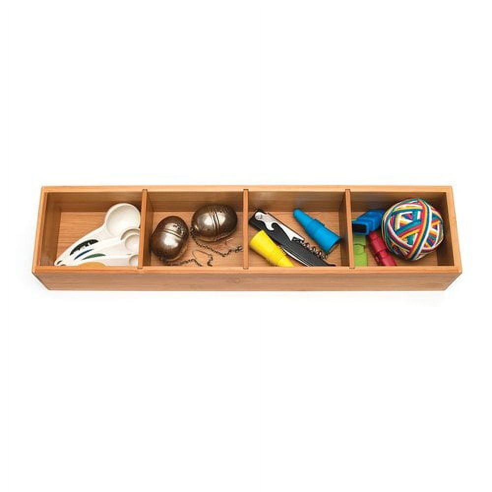 Lipper International Bamboo Drawer Organizer with 3 Removable Dividers, Brown - Image 4
