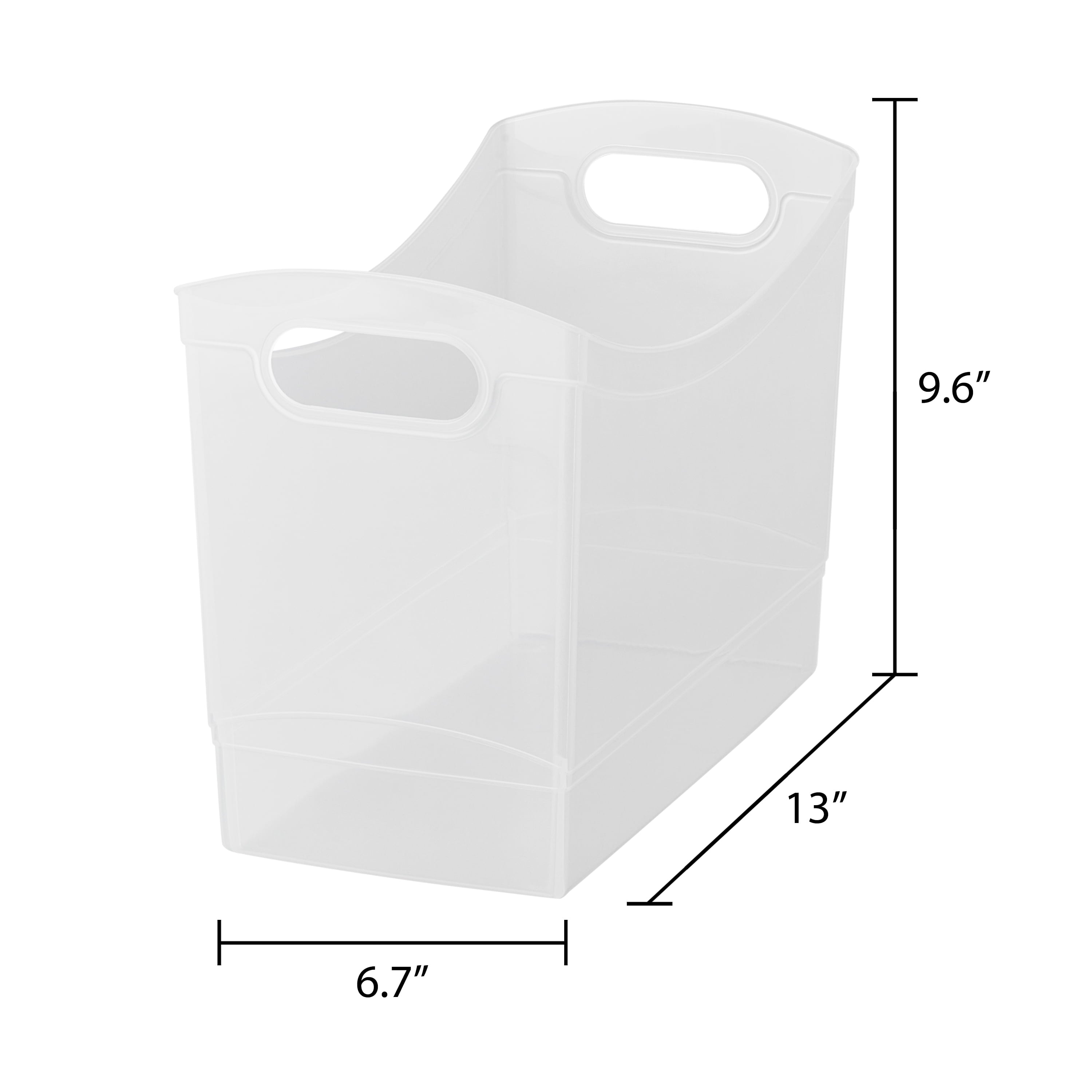 12 Qt Clear Plastic Storage Bin Organizer with Carrying Handles, Narrow Rectangular Utility Container for Pantry, Clo... - Image 5
