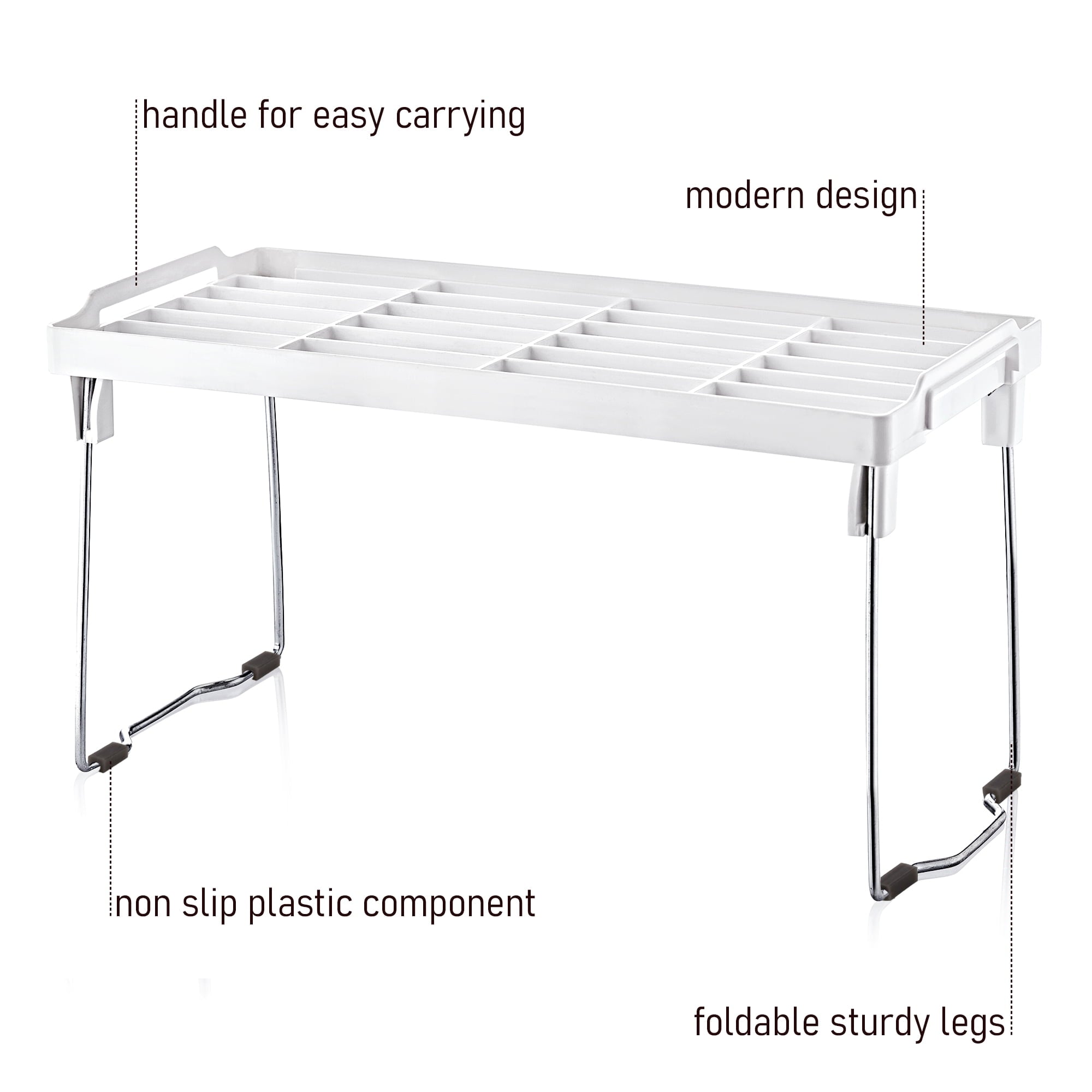 Cabinet Shelf Organizer, Stacking Cabinet Rack, 5.5 x 11.8in, Metal Wire Pantry and Counter Shelf for Storage of Kitc... - Image 2