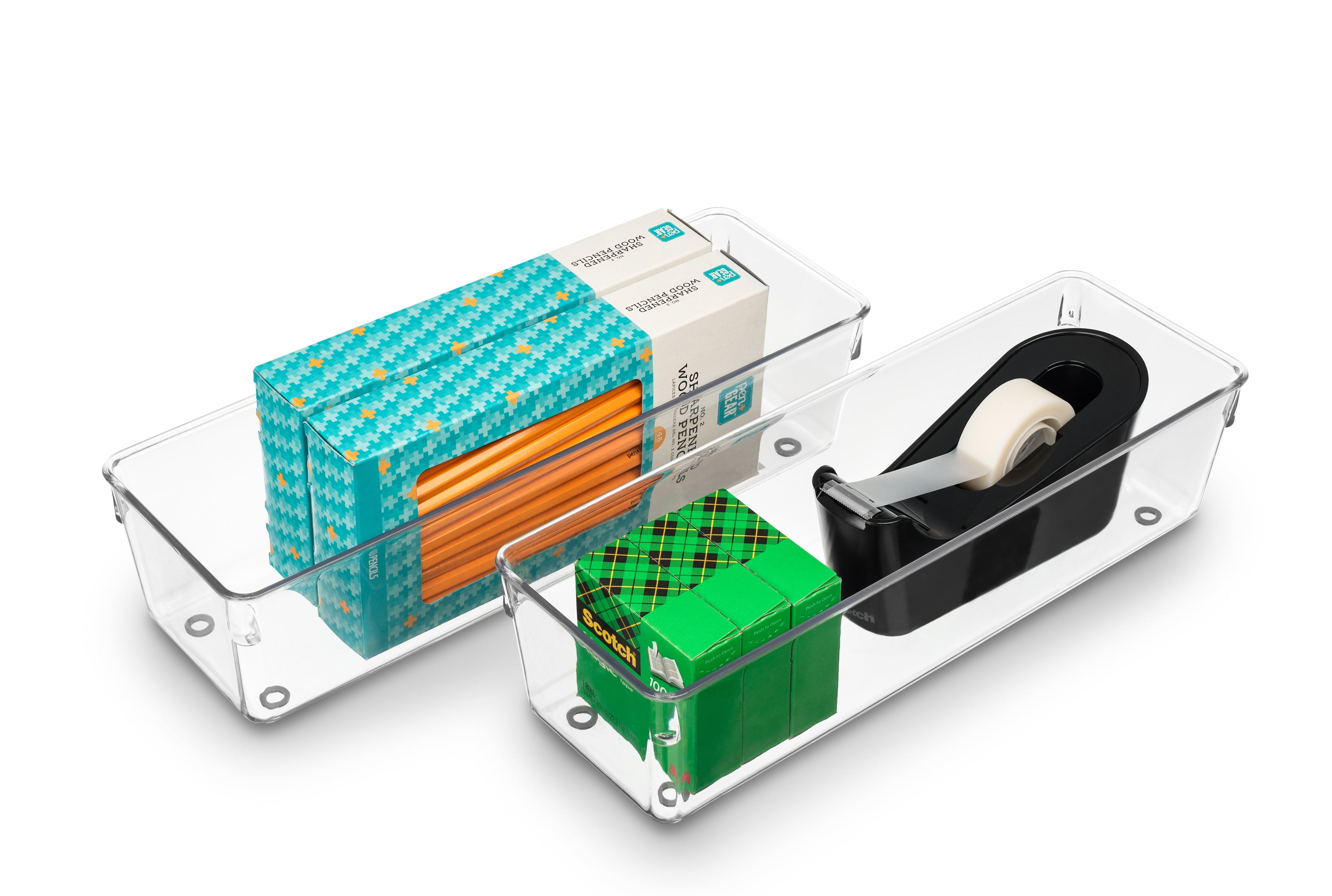 Narrow Clear Drawer Organizer 2 Pack, Large BPA Free Storage Trays - Image 4