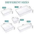 16-Piece Set, 5 Different Sized Bathroom and Kitchen Storage Trays, Transparent Storage Boxes