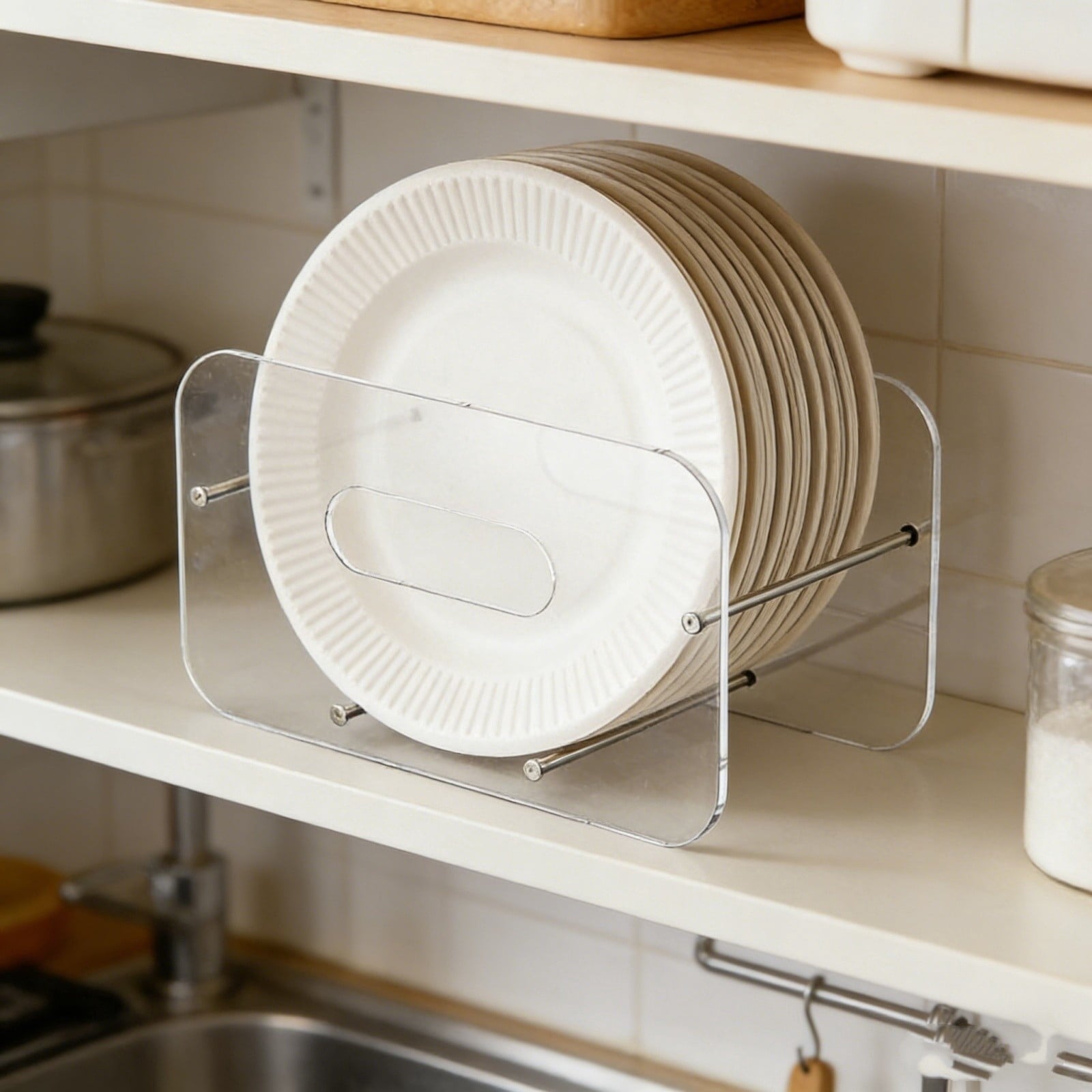 Adjustable Kitchen Cabinet Organizer Shelf for Efficient Storage and Pantry Organization - Image 2