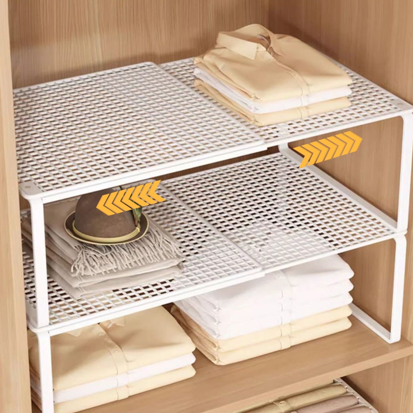 1 Pack Expandable Shelf Organizer，Stackable Shelves Organizers For Cabinet Countertop Storage，Adjustable Cupboard Pan... - Image 2