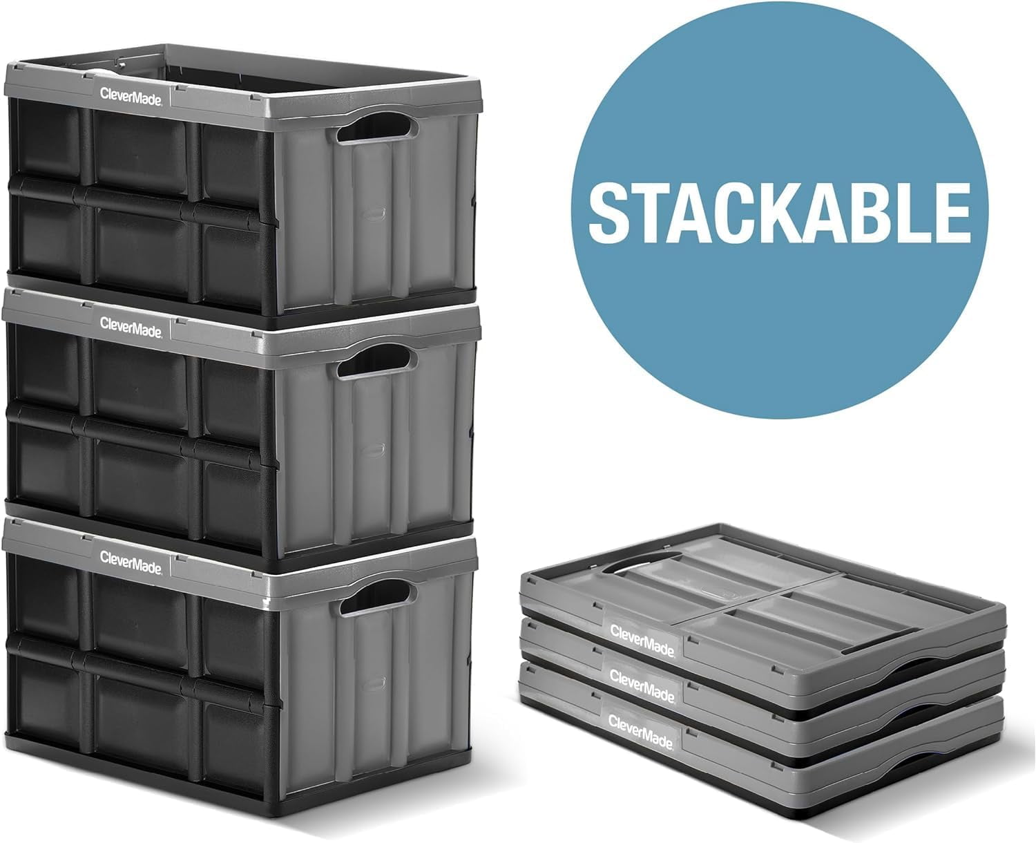 Collapsible Storage Bin (No Lid), 46L (12 Gal), Obsidian - Image 5