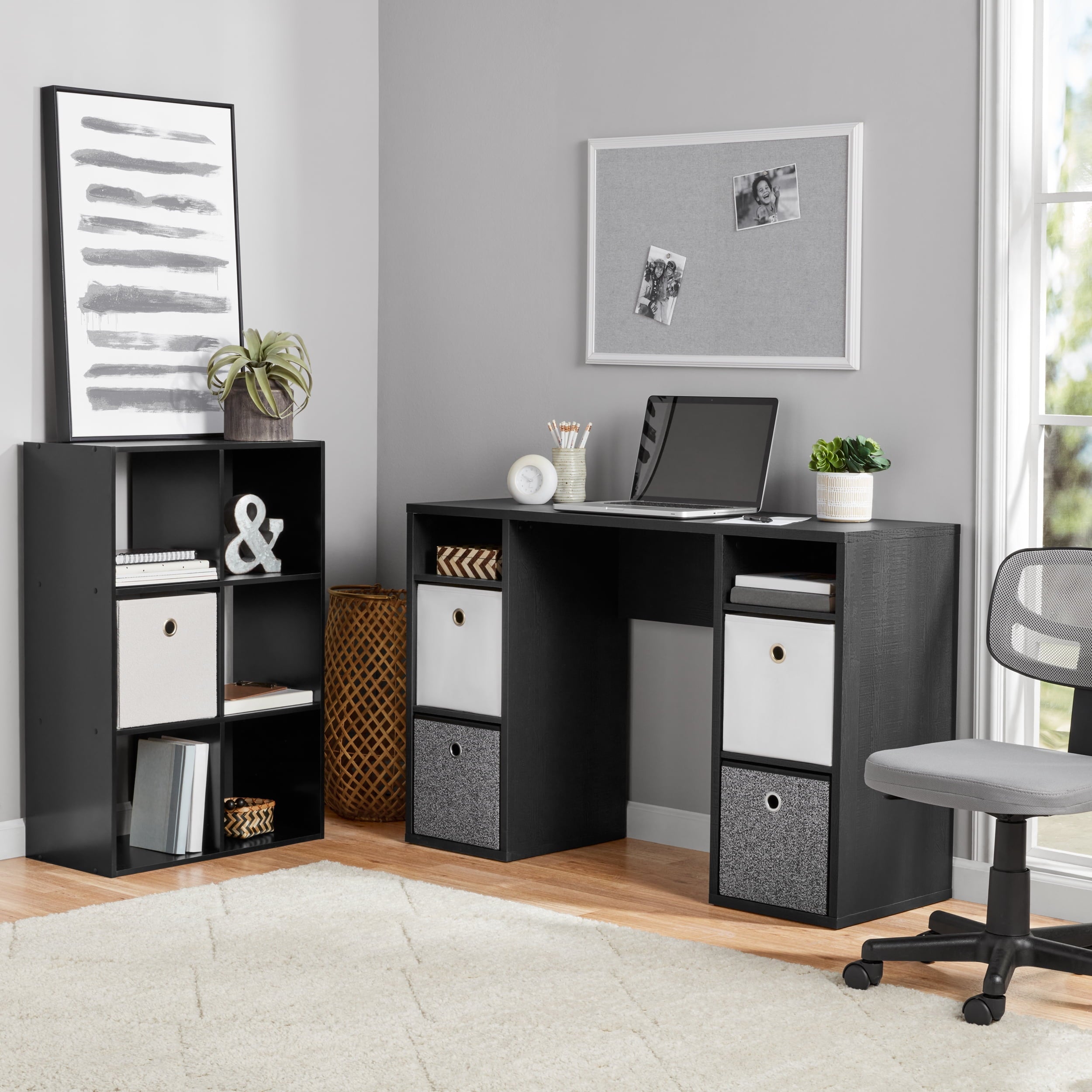 Mainstays 6 Cube Storage Organizer, Black - Image 5