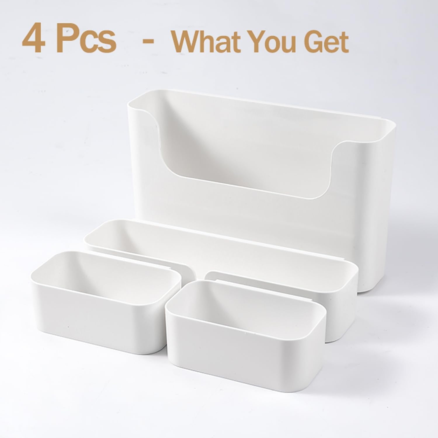 Adhesive Cabinet Door Organizer Storage 4 Pack, Door Rack Shelves Holder for Sink Kitchen Bathroom RV Pantry Bedroom ... - Image 4