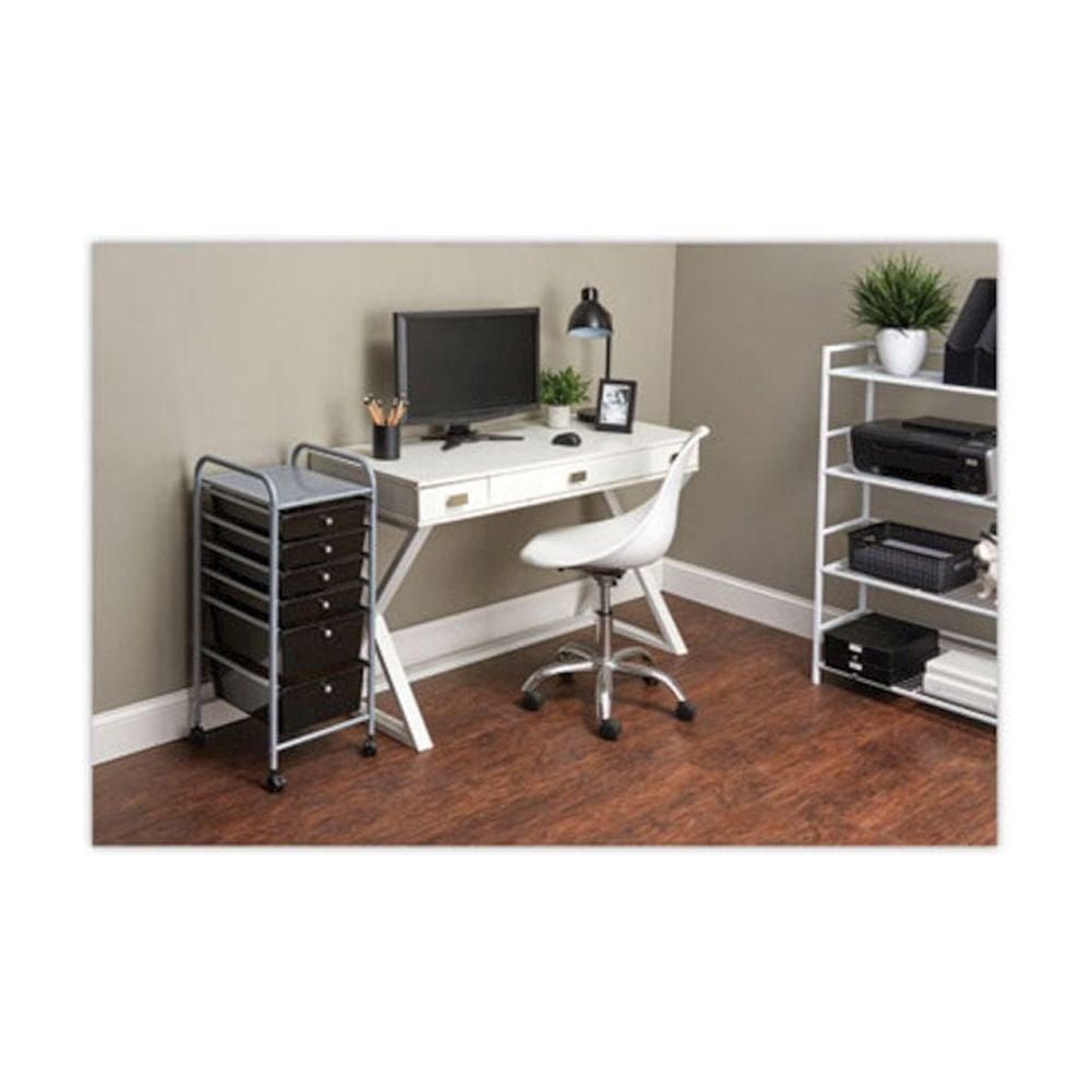 Portable Drawer Organizer, 13w x 15 3/8d x 32 1/8h, Smoke/Matte Gray - Image 2