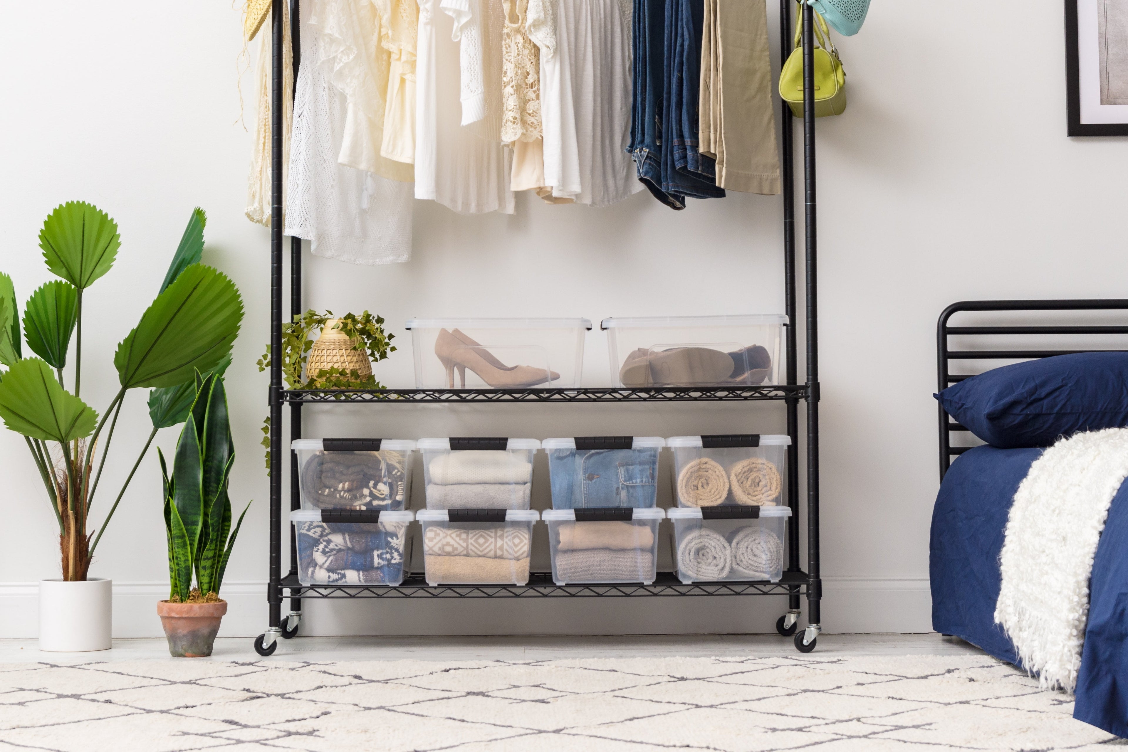 IRIS 13.5 Qt. Plastic Storage Bins with Lids, Stackable Storage Containers, Totes, 6 Pack - Image 4