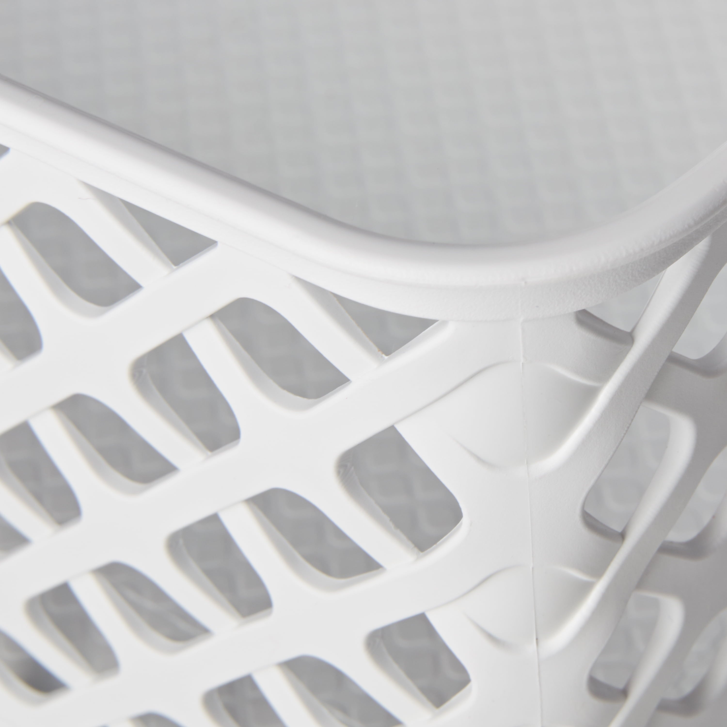 Small White Decorative Plastic Storage Basket, 10 in x 8 in x 4 in - Image 5