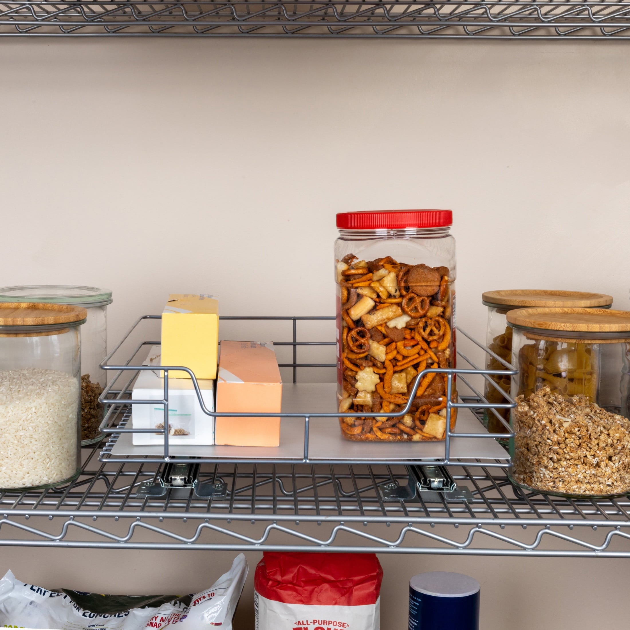 Glidez Steel Pull-Out/Slide-Out Storage Organizer with Plastic Liner for Under Cabinet or Wire Shelf Use - 1-Tier Des... - Image 4