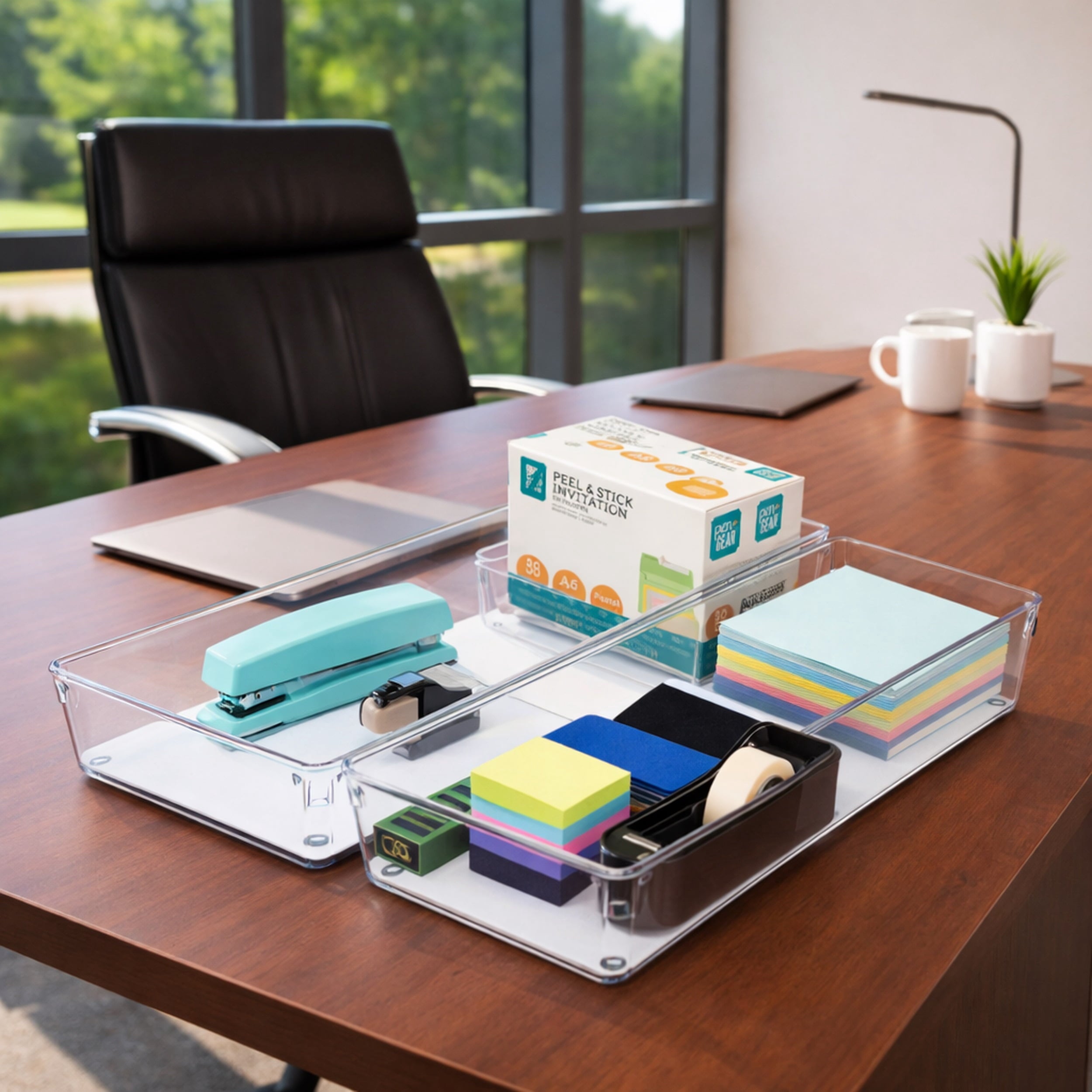 Sorbus Clear Drawer Organizer 3 Pack - Large Plastic Storage Trays and Dividers - Image 2