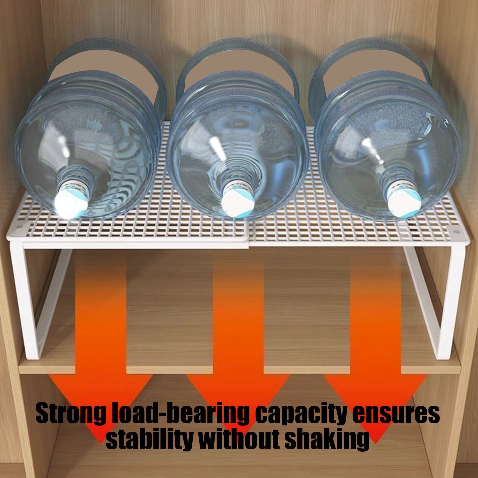 Adjustable Cabinet Shelf Organizer, Expandable Stackable Storage Rack for Closet Pantry, Space Saving Divider for Sho... - Image 6