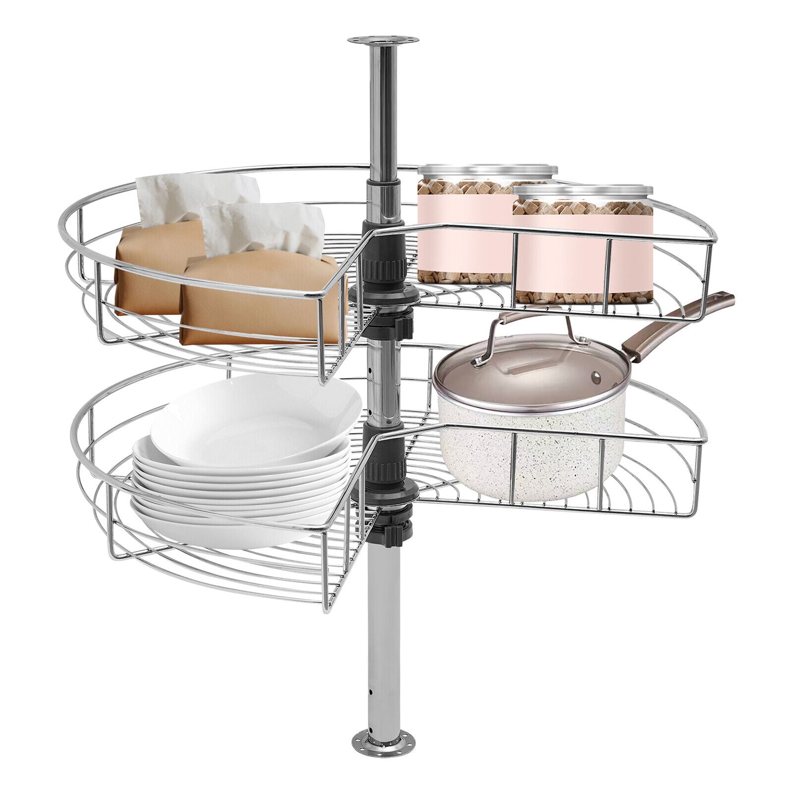 Shelves Rack, 2-tier Removable Basket Shelf Organizer, Kitchen Shelf - Image 6