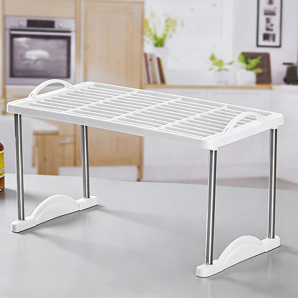Stackable Multi Layer Storage Rack, Plastic Corner Organizer for Desktop Office Wardrobe, Multi-Purpose Shelving Unit - Image 2