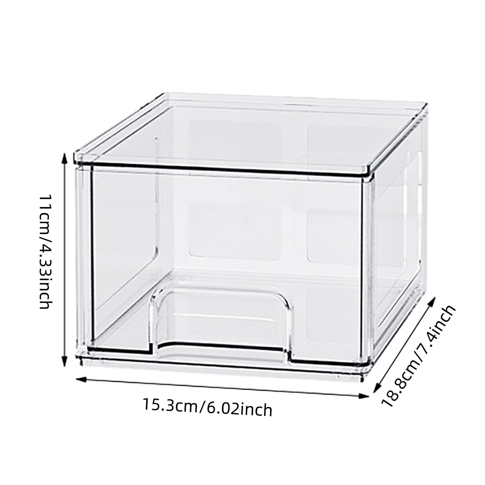 Clear Stackable Storage Drawers Acrylic Drawer Container With Handle Multifunction Items Organizer For Makeup Under S... - Image 3