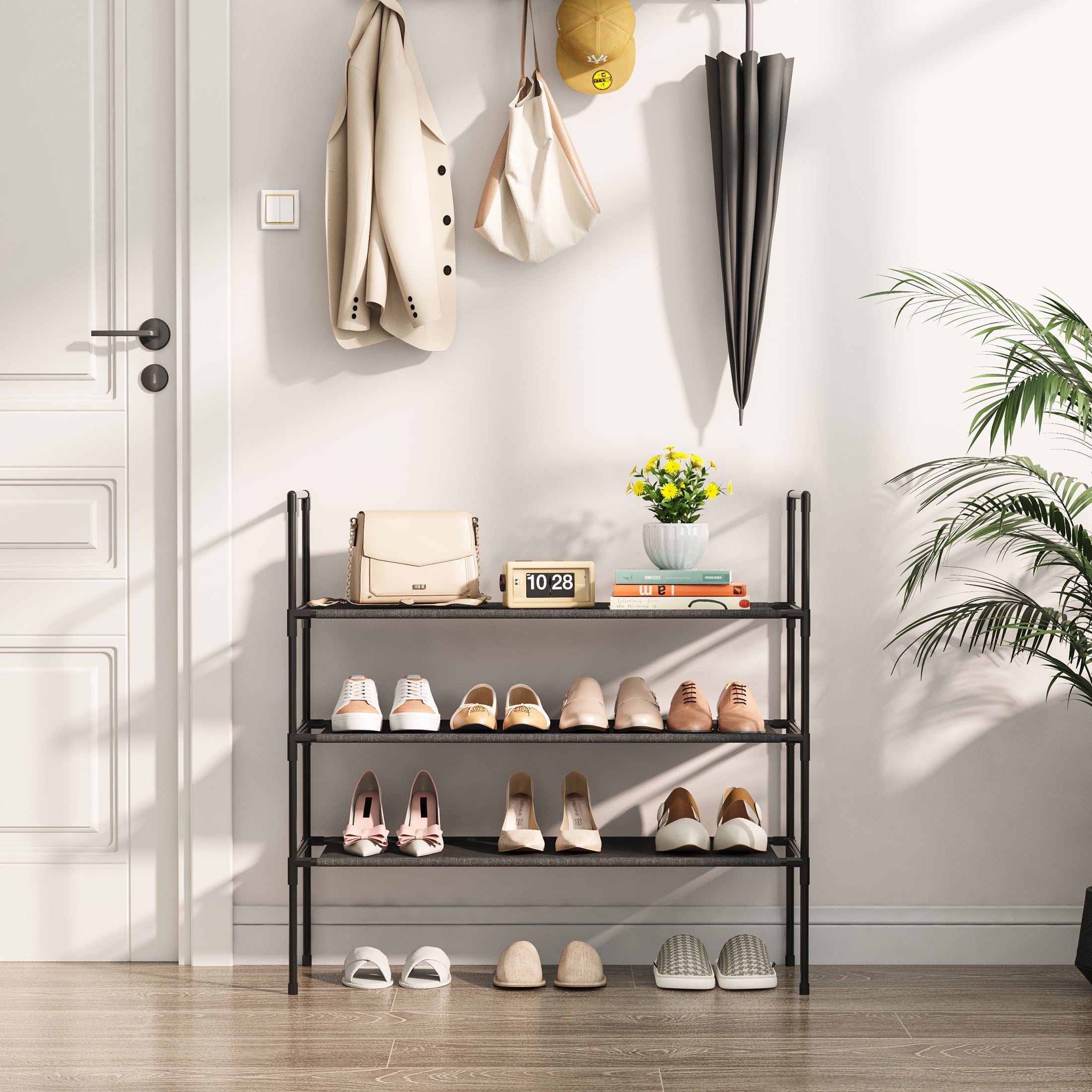 Shoe Rack for Closet, 3-tier Stackable Free Standing Shoe Shelves, Shoe Organizer for Entryway Dorm, 28.4" x 11" x 27... - Image 5