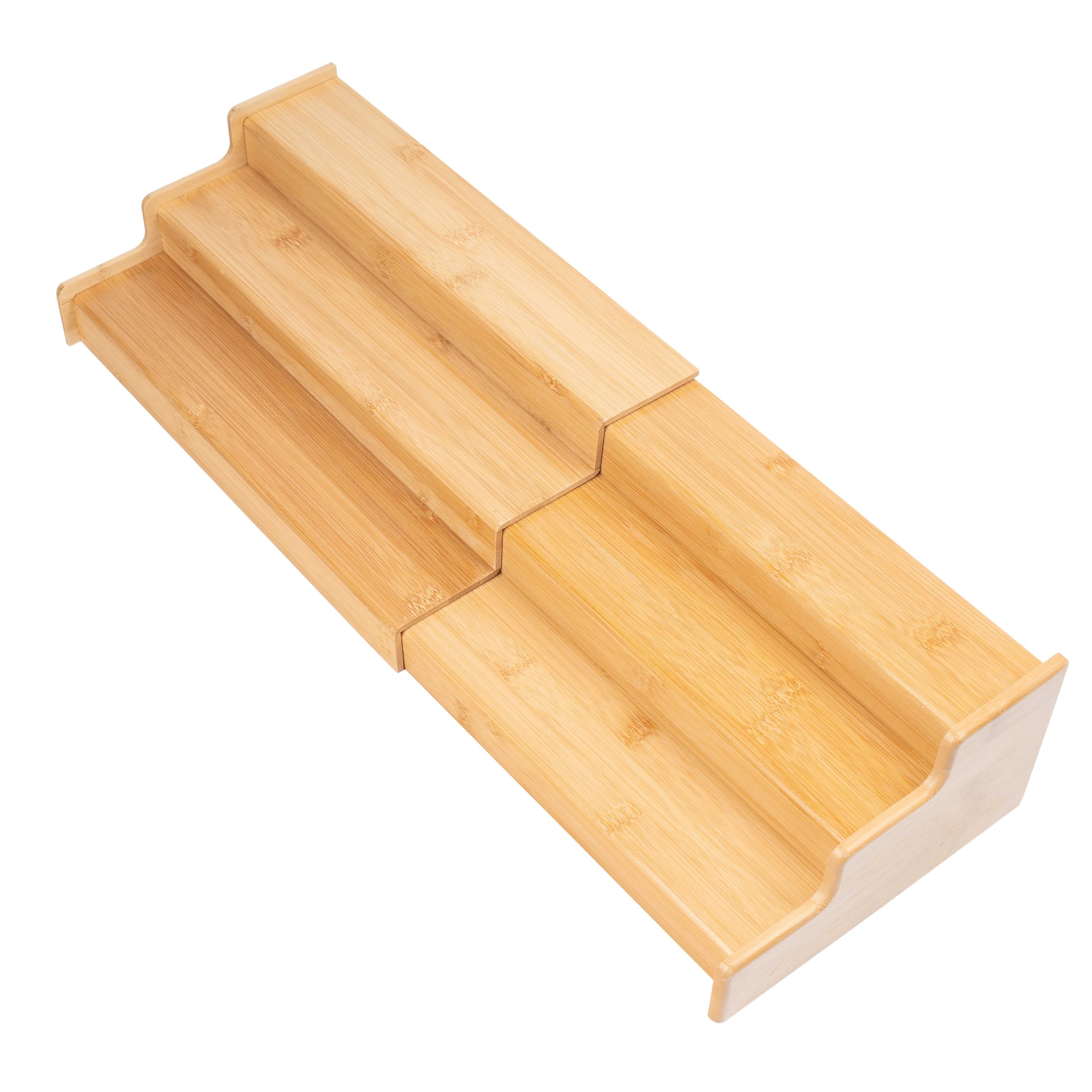 Bamboo Organizers Expandable Spice Rack, 3-Tier, 12.91-22.4x7.67x4.4 in - Image 4