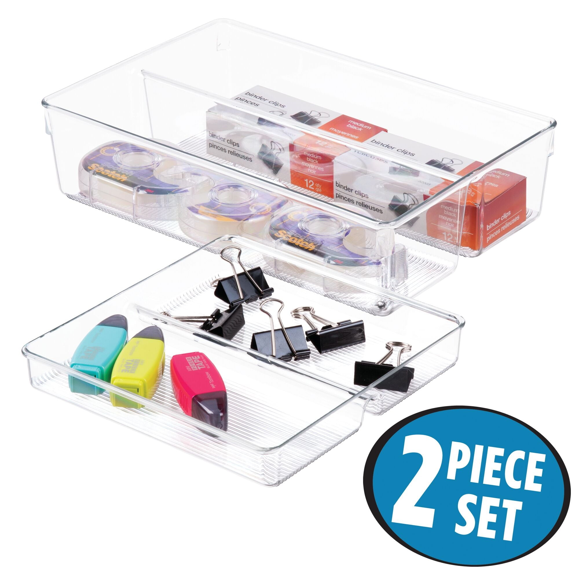 2-Piece Kitchen Drawer Organizer for Utensils and Tools, Clear - Image 3