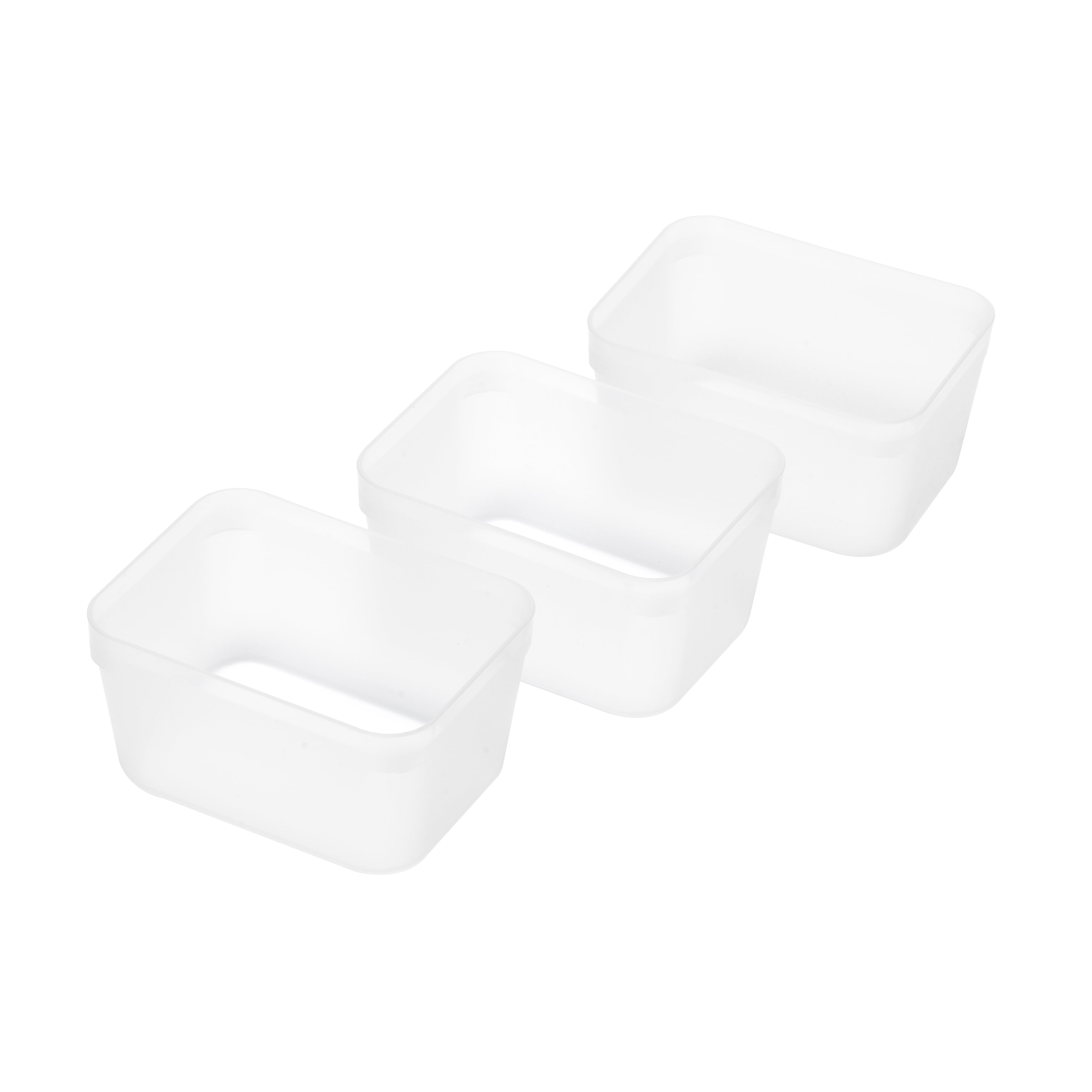 4.8" Clear Drawer Organizer Set by Simply Tidy  Small Plastic Storage Trays for Craft Supplies - Tools & Office Drawers - Stackable Design -