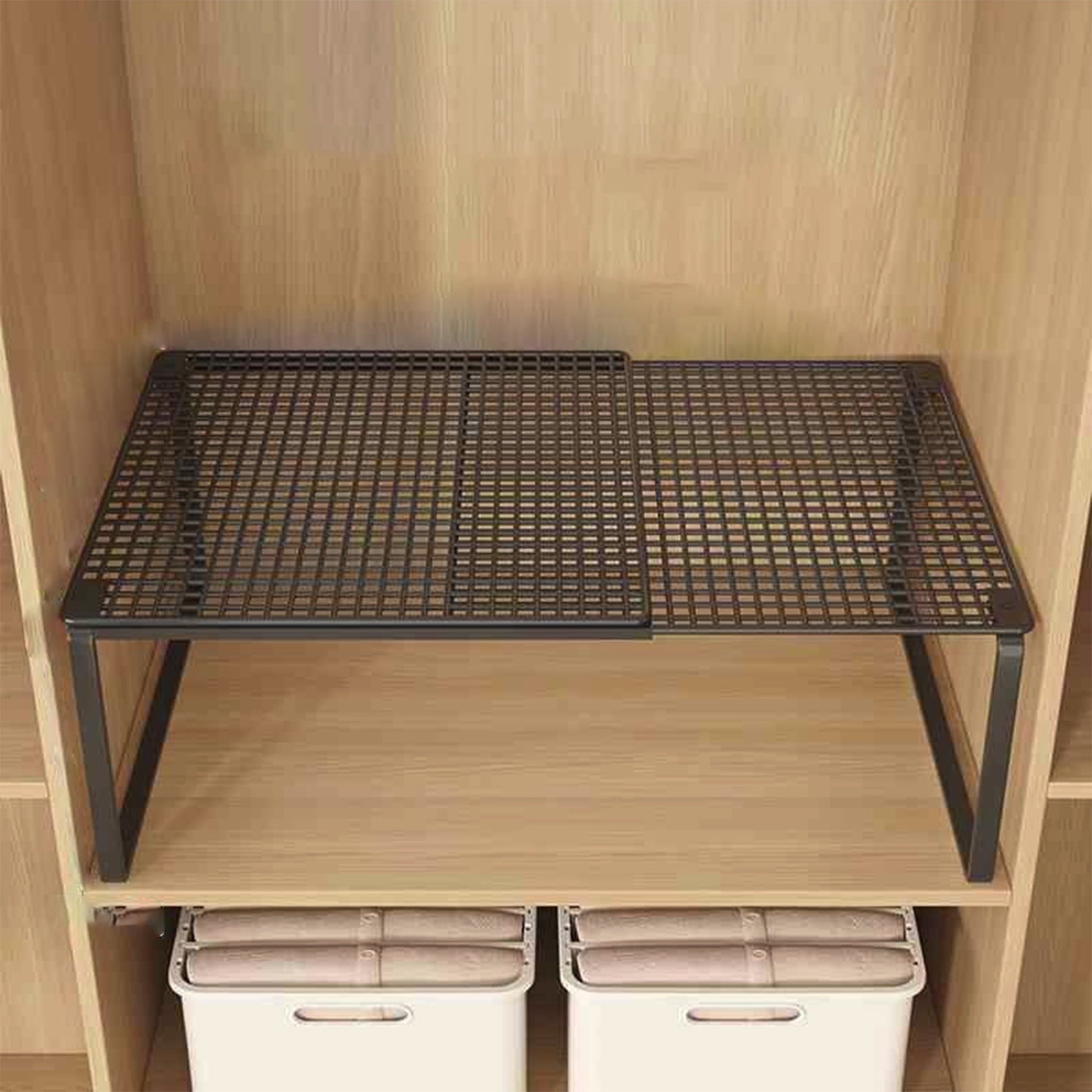 Expandable Cabinet Storage Shelf - Stackable Organizer Rack for Kitchen, Bathroom, Pantry, Coffee Countertop, Home Office Desk, Wardrobe & S - Image 4