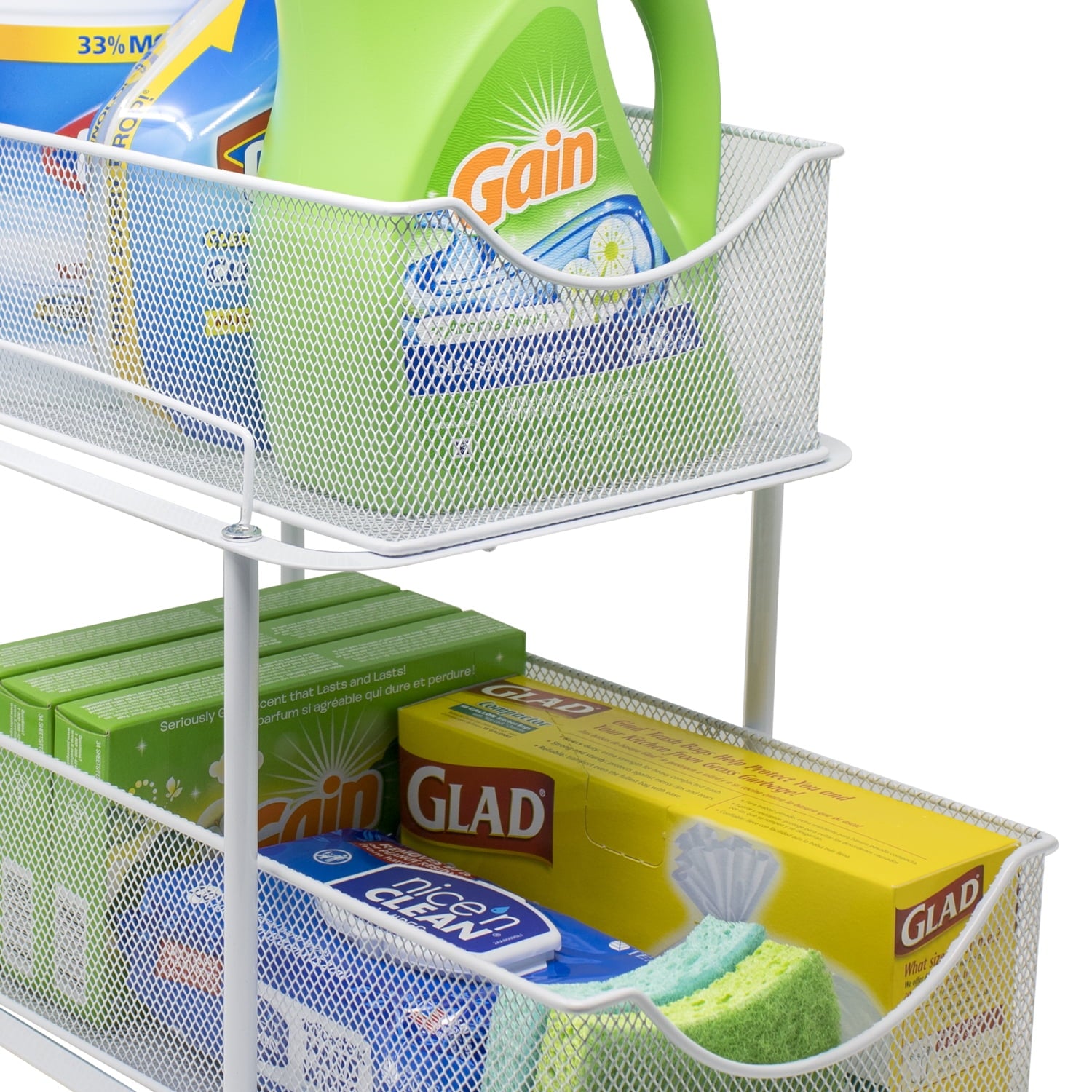 2-Tier Organizer Baskets with Mesh Sliding Drawers - Image 4