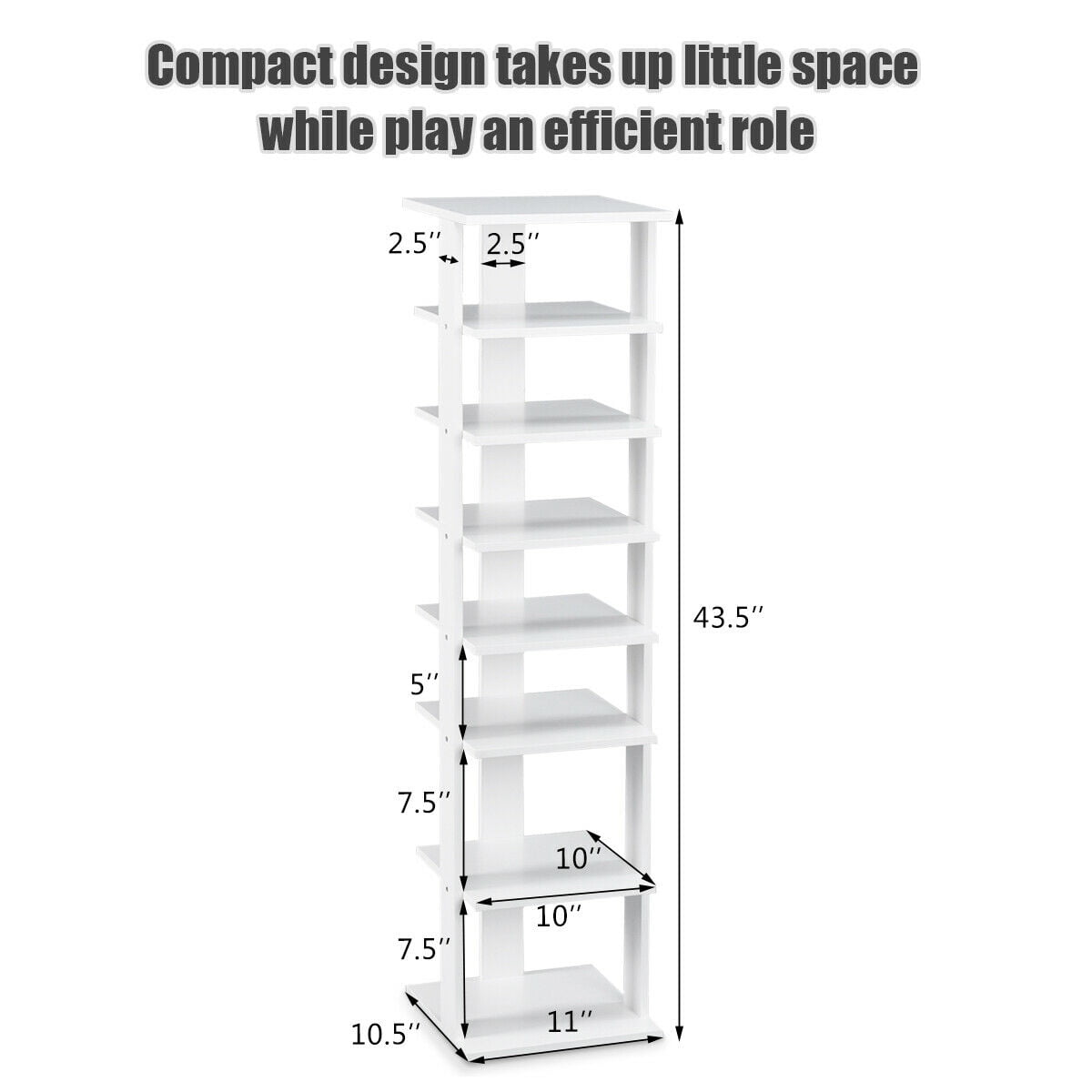 7 Tiers Vertical Shoe Rack, Entryway Slim Wooden Shoes Racks, Skinny Shoe Organizer, Space Saving Shoes Storage Stand... - Image 4