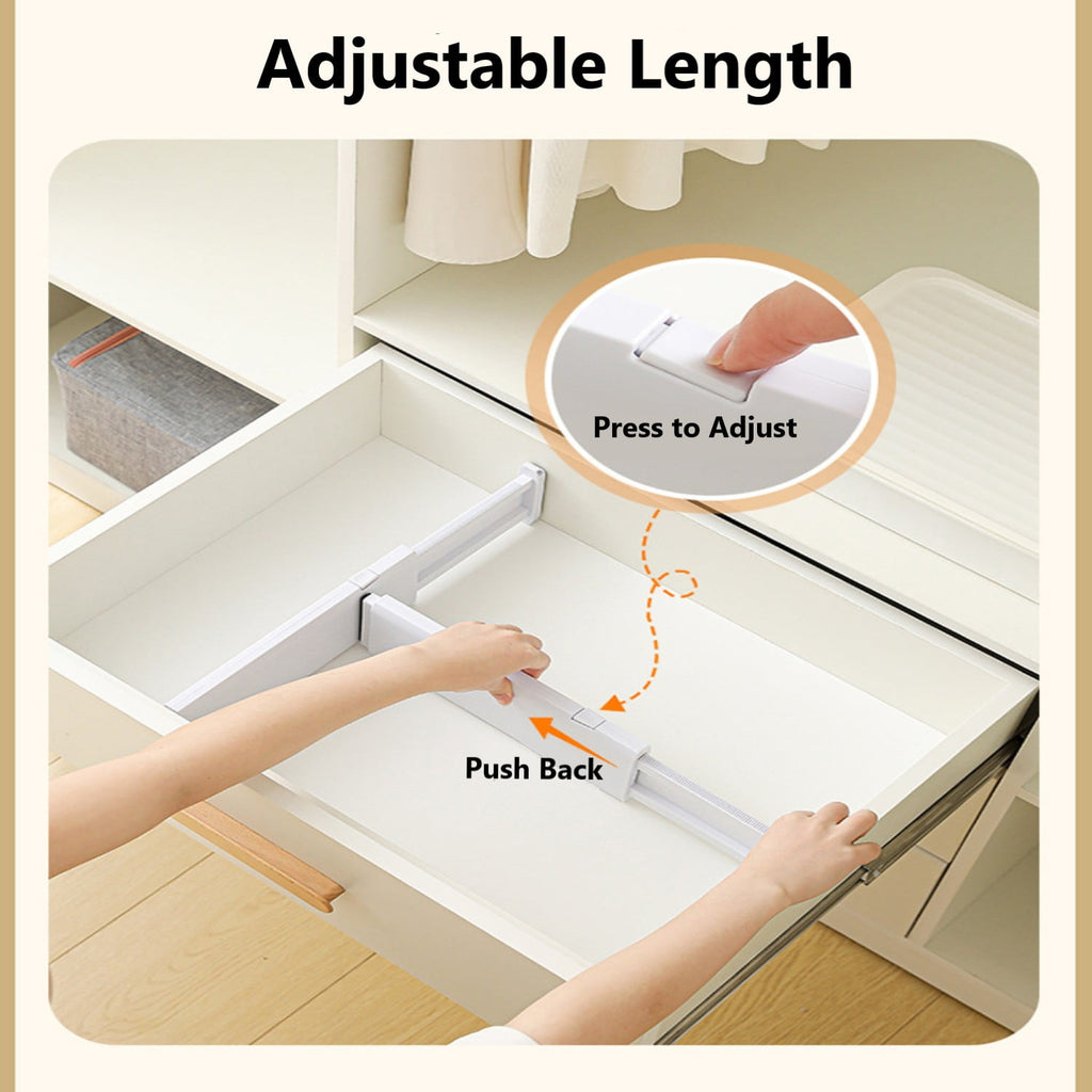 Behome 6 Pack Drawer Dividers, 11-18" Adjustable Dresser Drawer Organizers for Clothes, 4" High Expandable Drawers Se... - Image 5