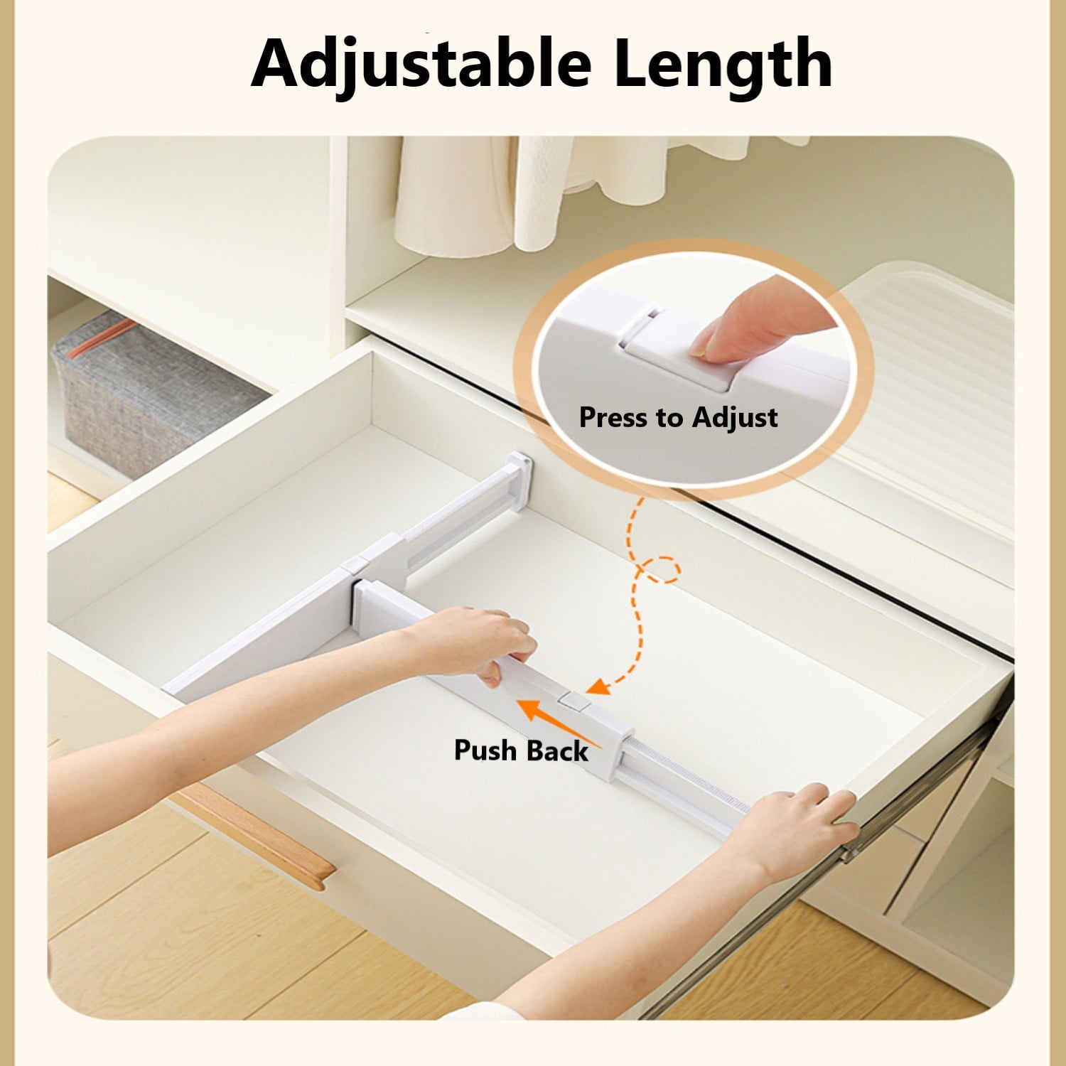 Behome 6 Pack Drawer Dividers, 11-18" Adjustable Dresser Drawer Organizers for Clothes, 4" High Expandable Drawers Se... - Image 5