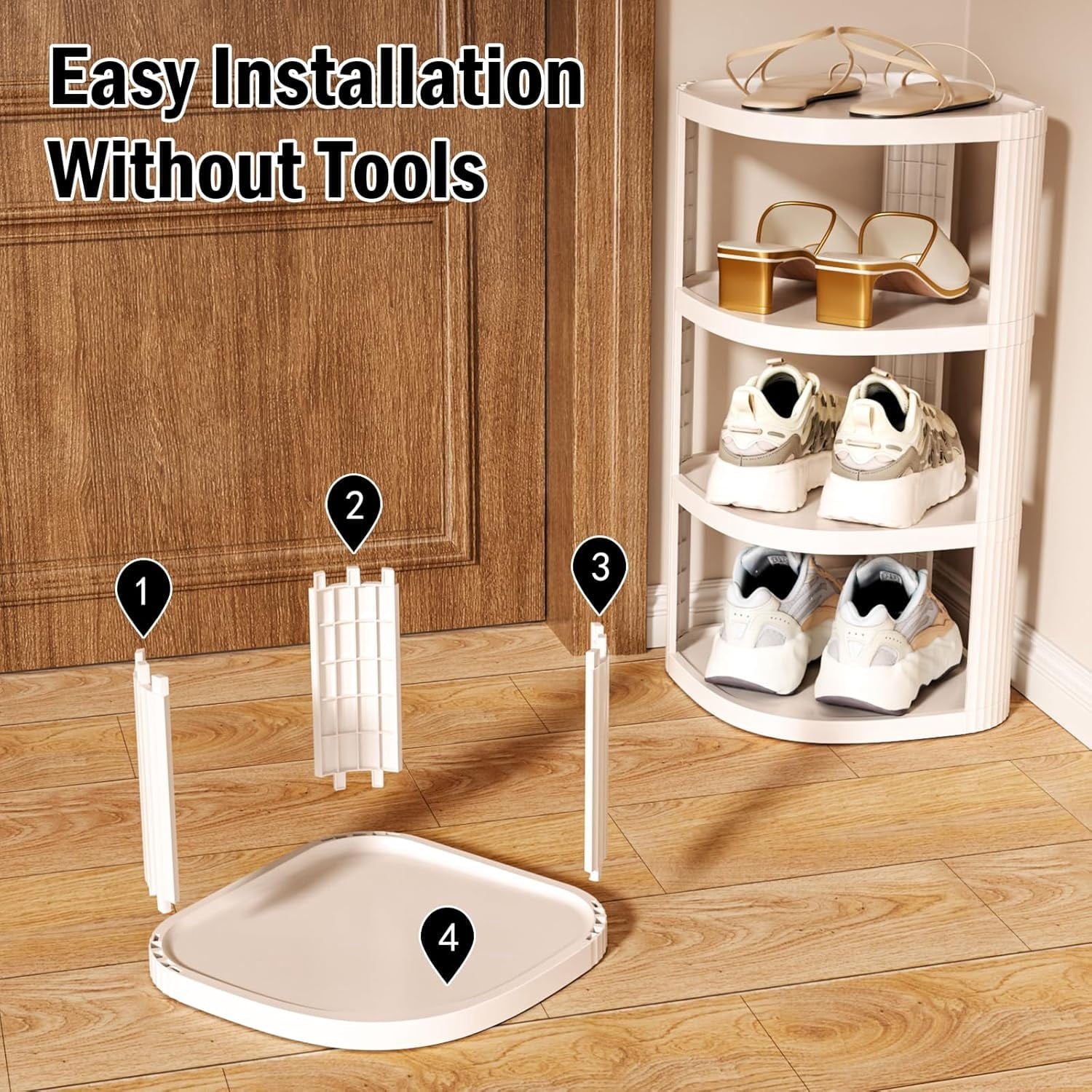 10 Tier Vertical Shoe Rack, Stackable Narrow Shoe Rack Organizer for Entryway Closet Corner, Free Standing Shoe Rack Tower Shelf, Space Savi - Image 4