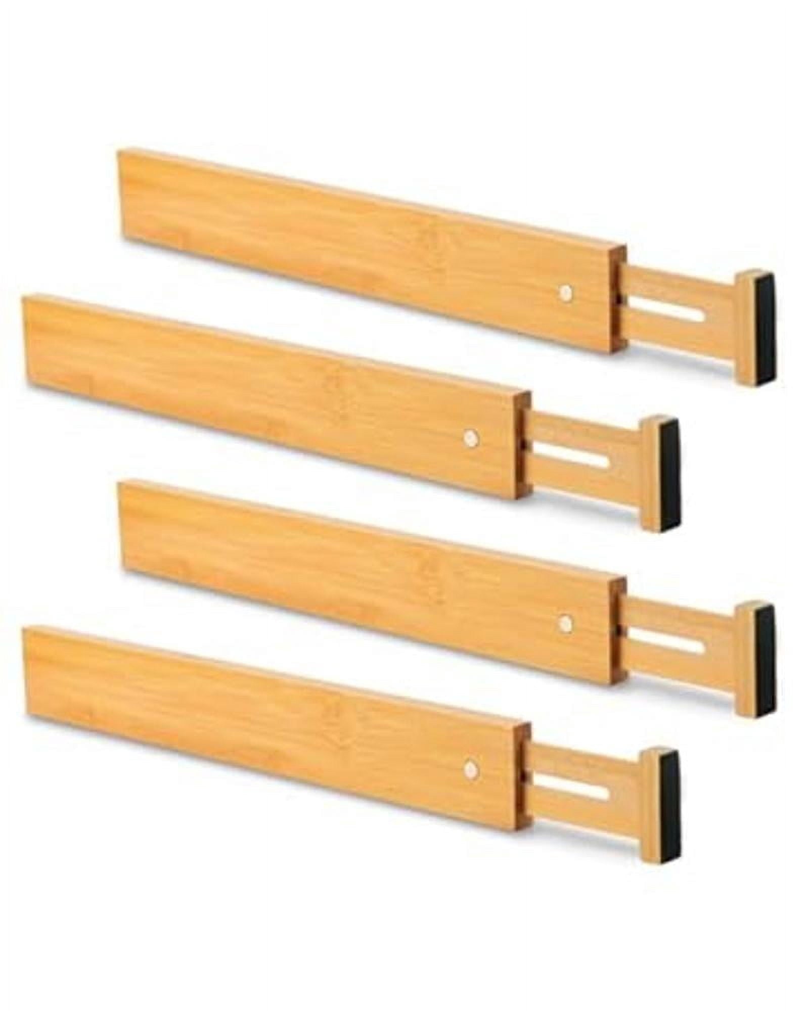 16.8-21.8 Adjustable Bamboo Drawer Dividers, Expandable Kitchen Drawer Organizer for Large Utensils, Drawer Separator...