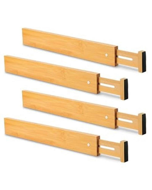 16.8-21.8 Adjustable Bamboo Drawer Dividers, Expandable Kitchen Drawer Organizer for Large Utensils, Drawer Separator...