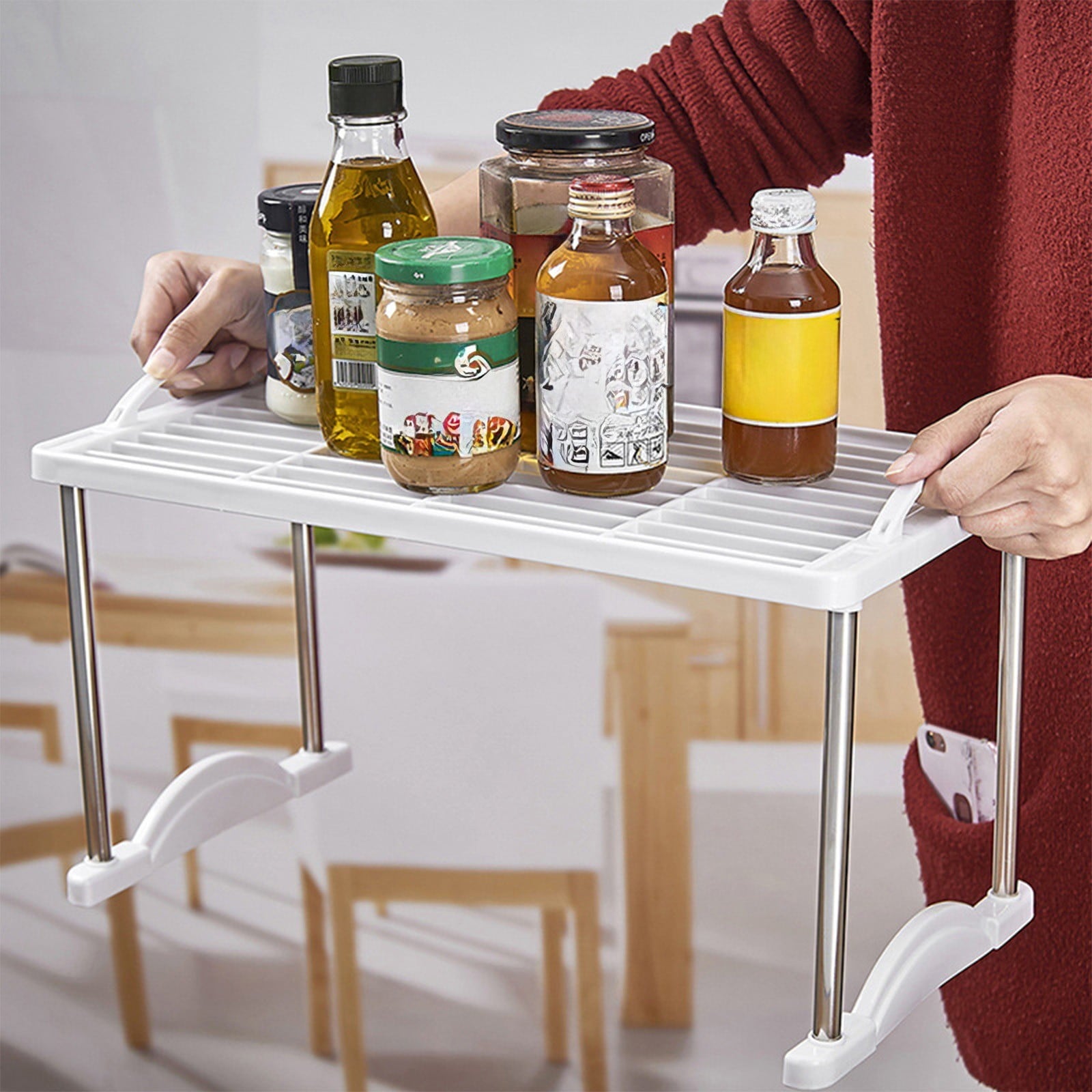 Stackable Multi Layer Storage Rack, Plastic Corner Organizer for Desktop Office Wardrobe, Multi-Purpose Shelving Unit - Image 5