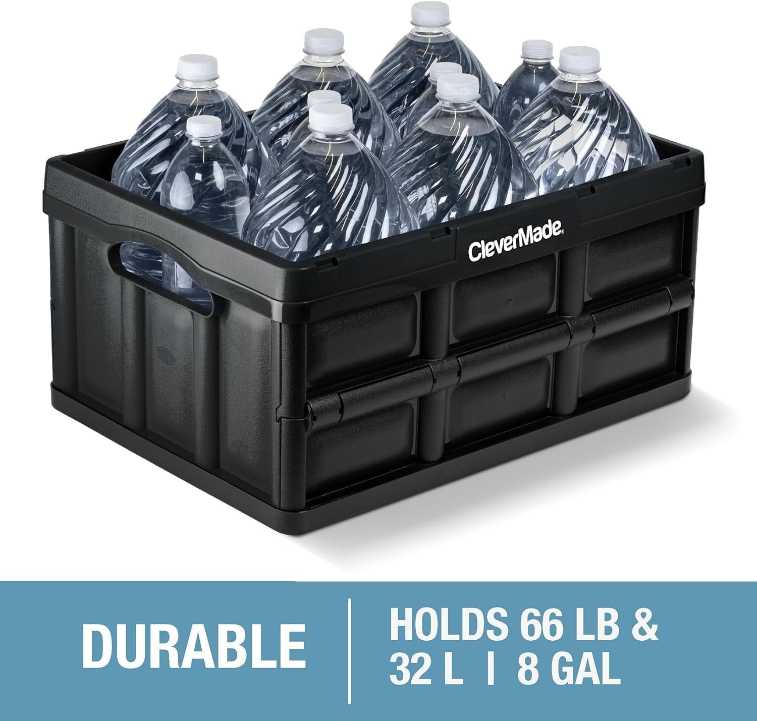CleverMade Collapsible Storage Bin, 32L (8 Gal), Ocean, 3PK - Image 5