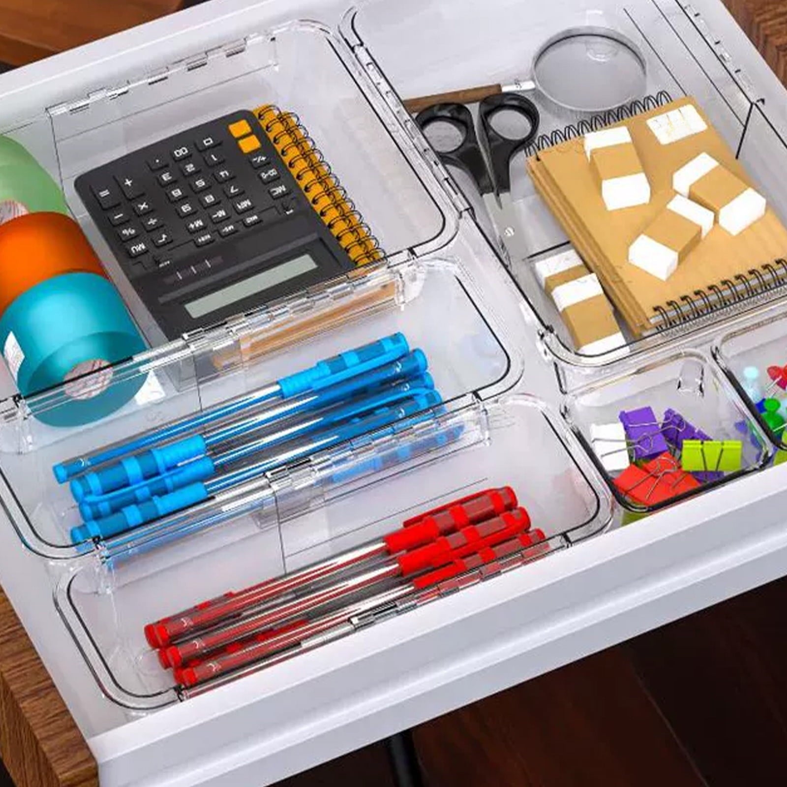Jpxdew Arylic Drawer Organizer-Expandable,Stackable,9.4x3.4x2.36in,Desktop Storage - Image 5