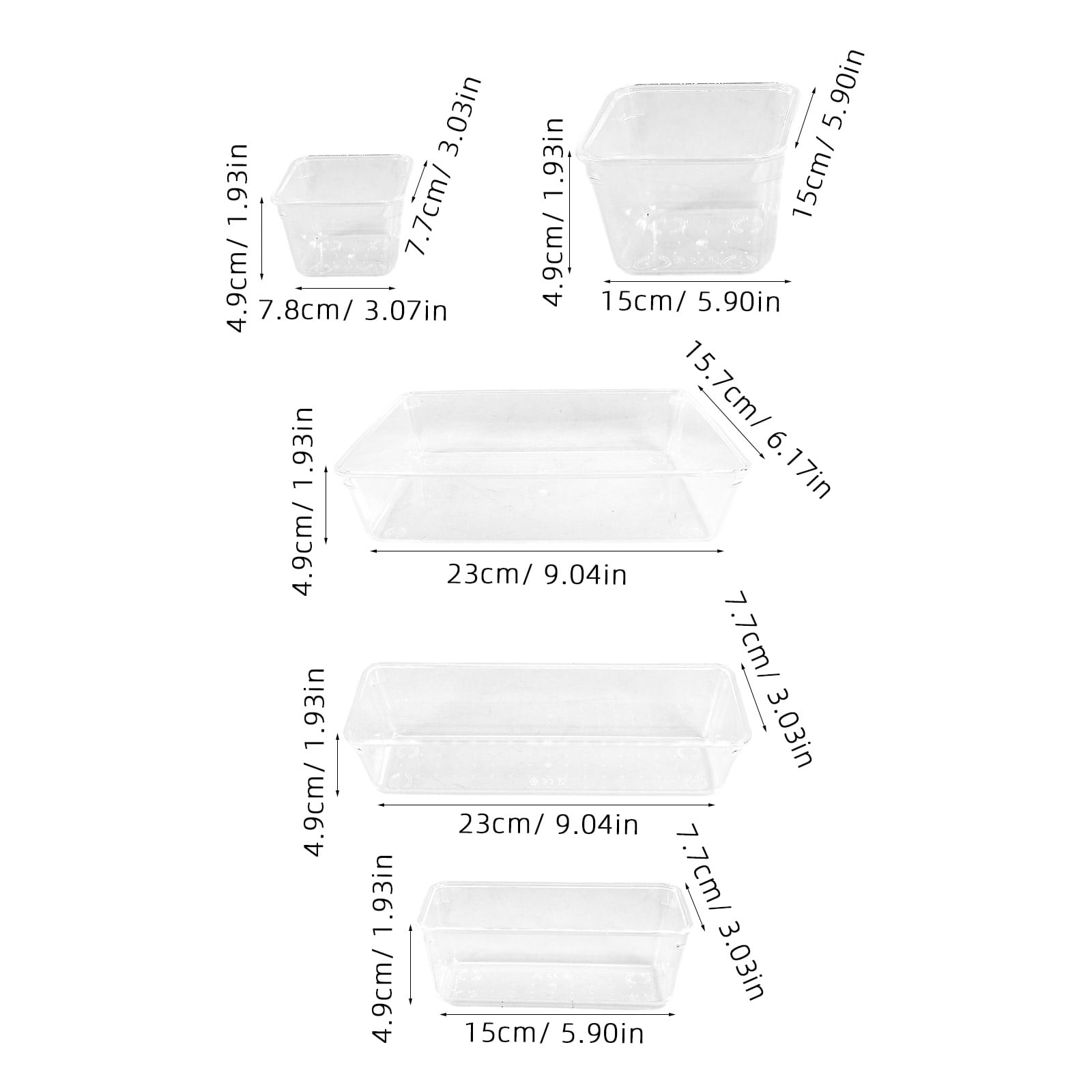 13pcs Plastic Dresser Drawer Organizers Drawer Storage Bin for Pens Gadgets - Image 2