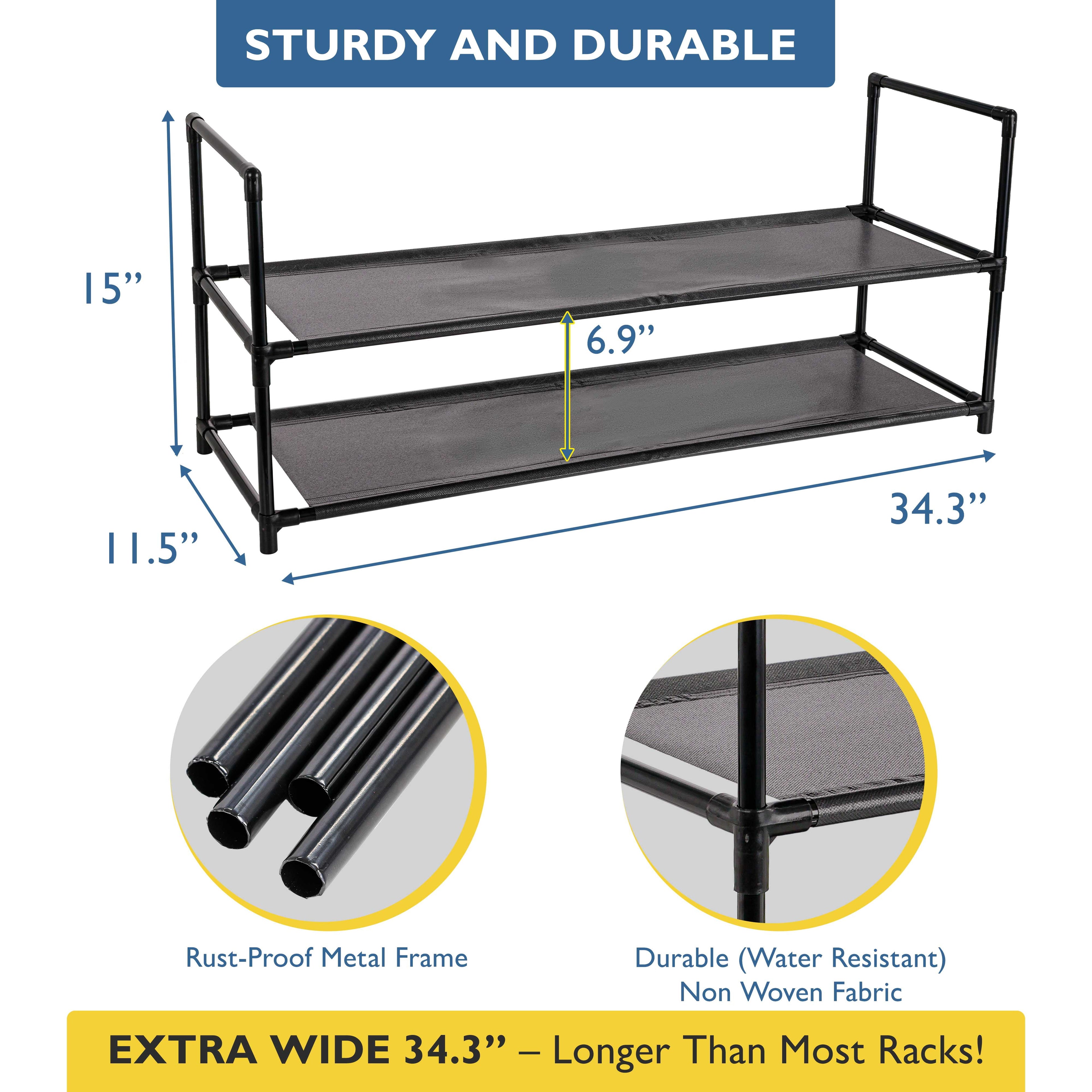 Shoe Rack - 2 Tier Shoe Rack for Front Door Entrance, Sturdy Long Shoe Organizer for Closet, Bedroom, Entryway, Garag... - Image 4